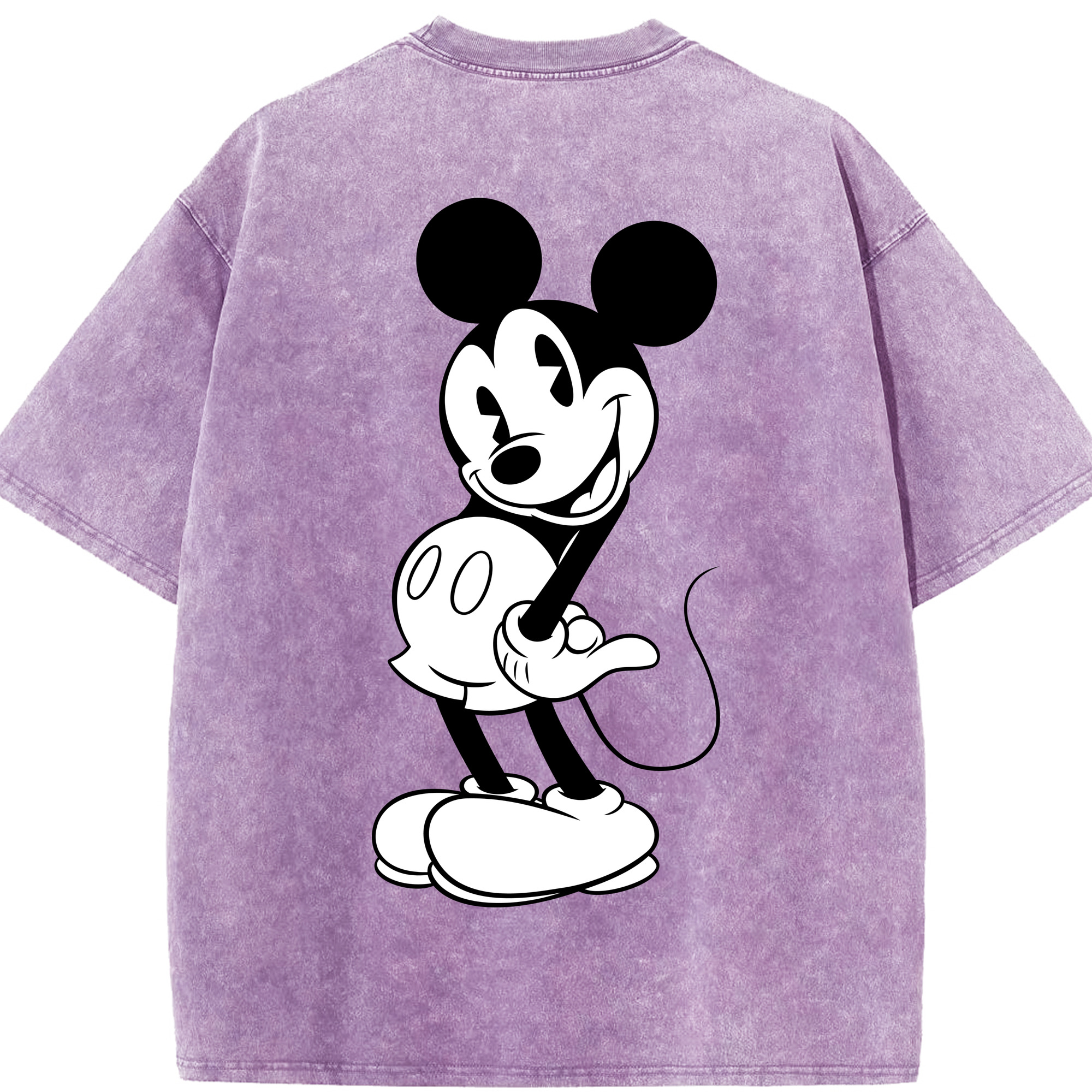 （画像用） ミッキーマウス Mickey Mouse 綿100% ヴィンテージ風 半袖Tシャツ（背面プリント）