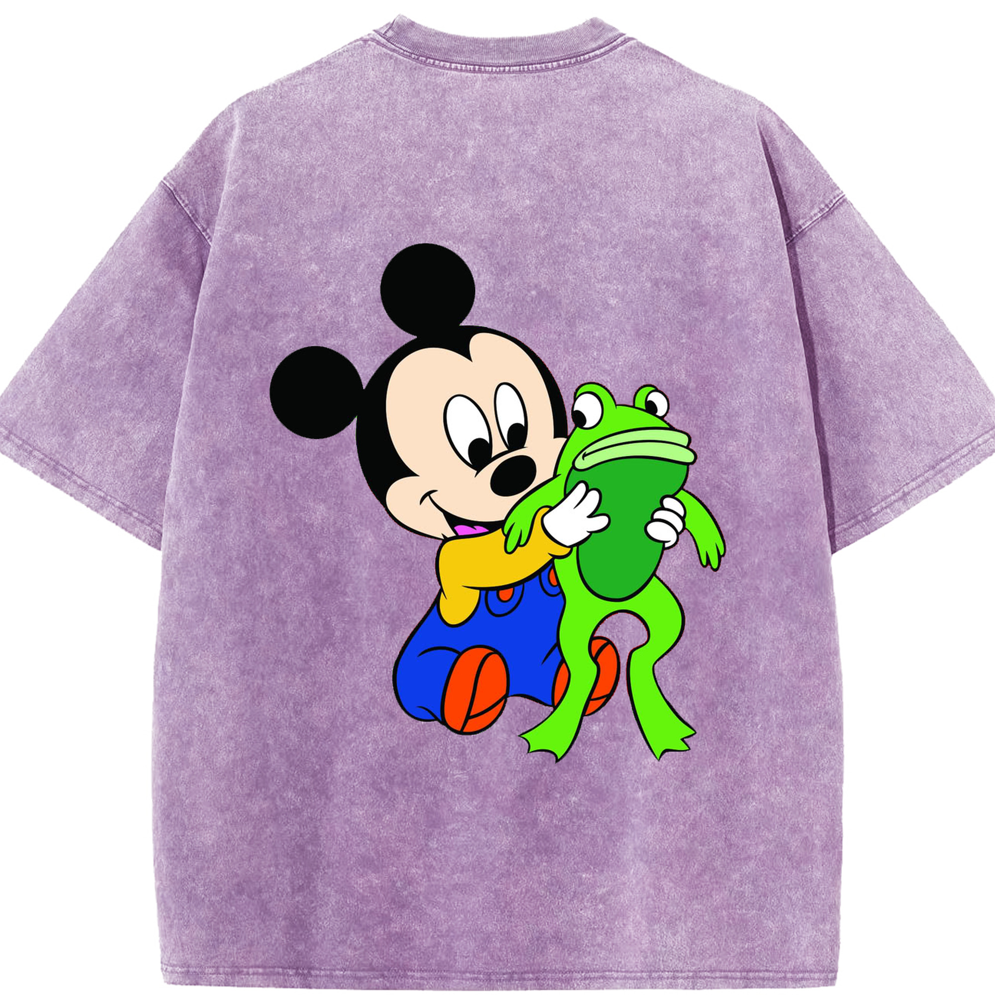 （画像用） ミッキーマウス Mickey Mouse 綿100% ヴィンテージ風 半袖Tシャツ（背面プリント）
