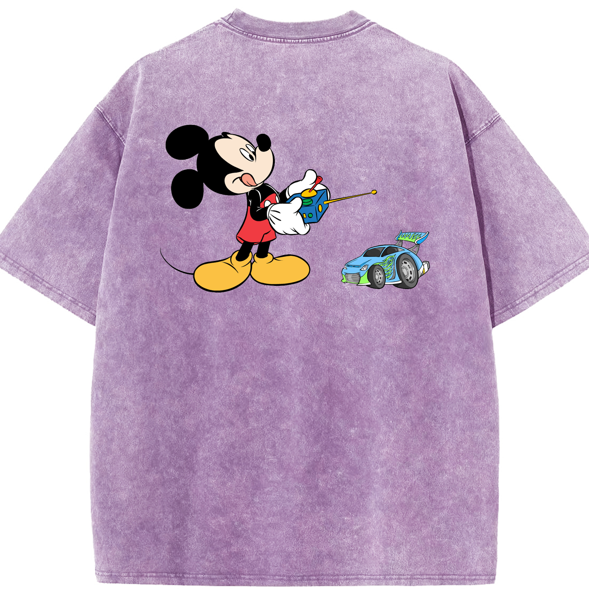 （画像用） ミッキーマウス Mickey Mouse 綿100% ヴィンテージ風 半袖Tシャツ（背面プリント）