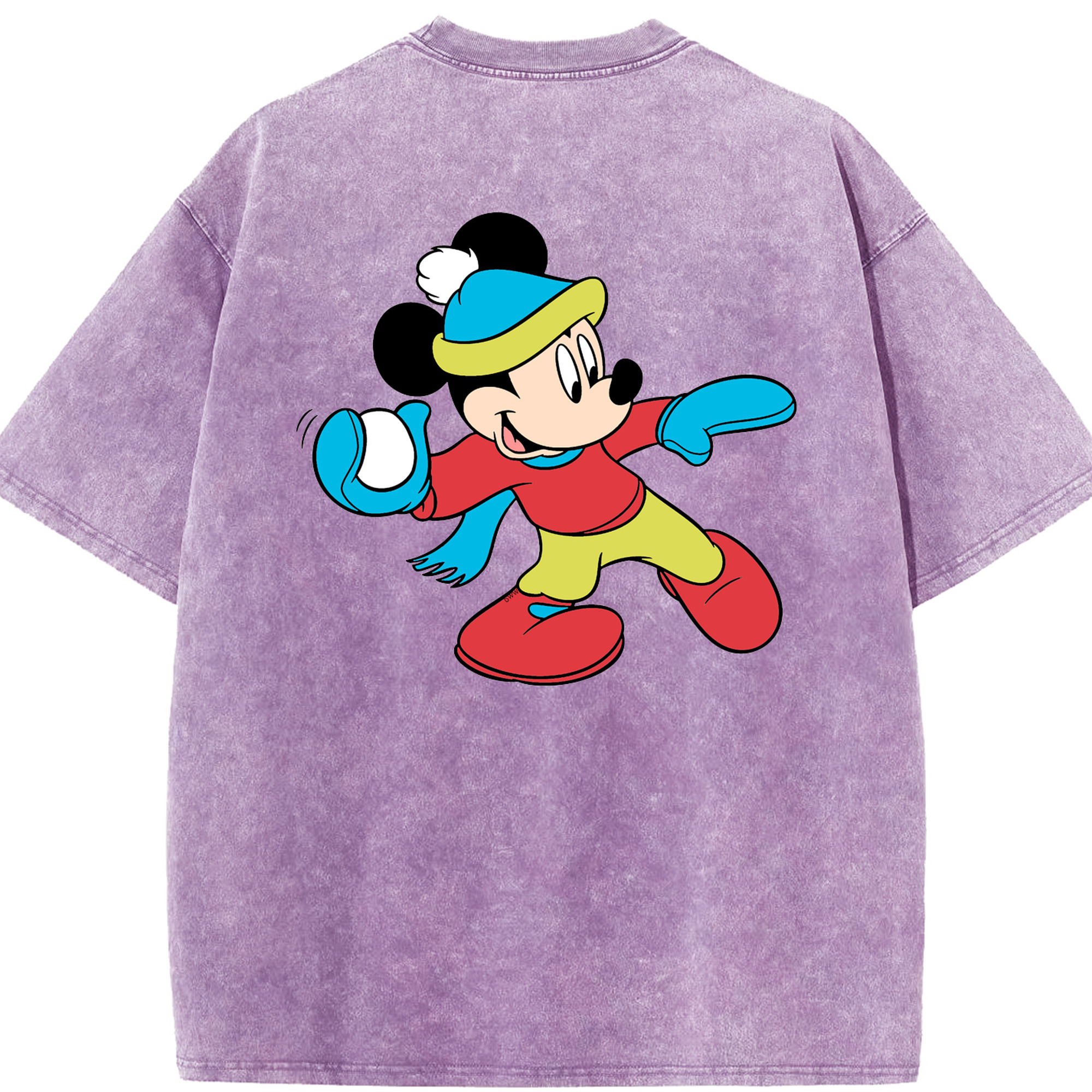 （画像用） ミッキーマウス Mickey Mouse 綿100% ヴィンテージ風 半袖Tシャツ（背面プリント）