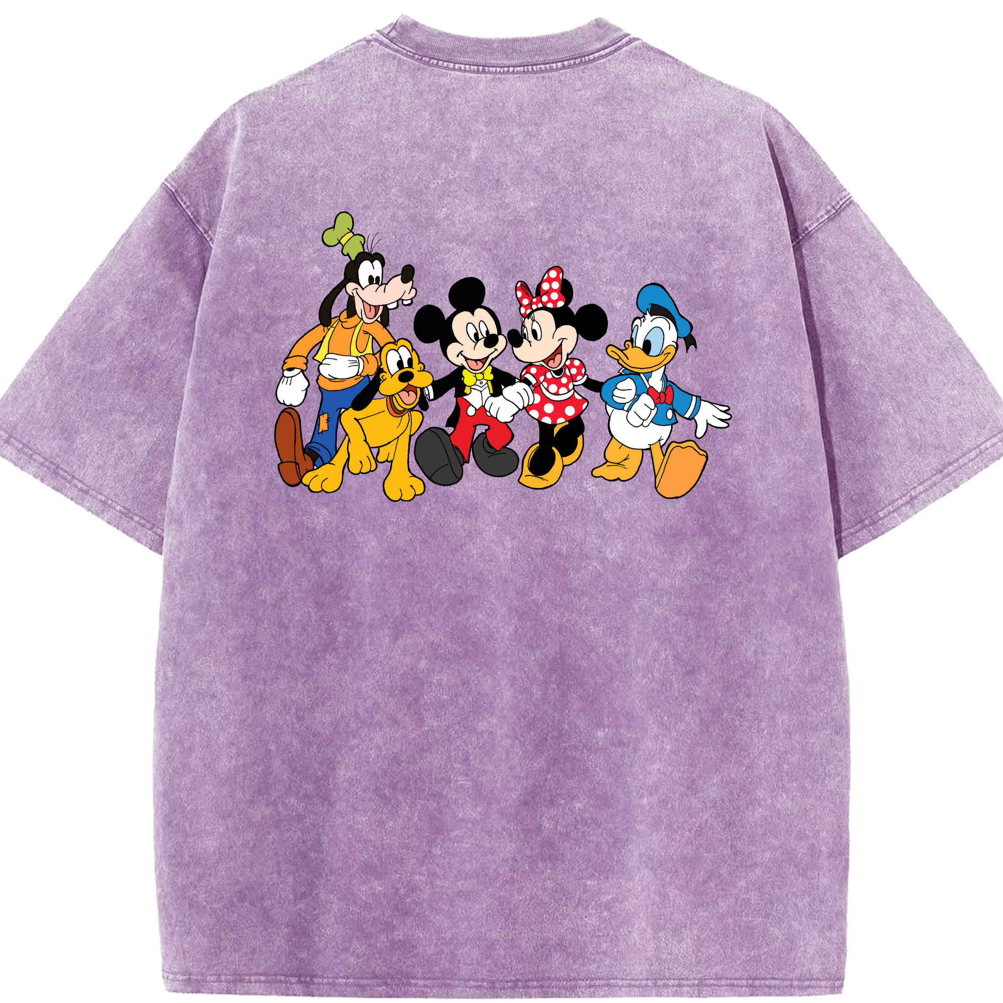（画像用） ミッキーマウス Mickey Mouse 綿100% ヴィンテージ風 半袖Tシャツ（背面プリント）