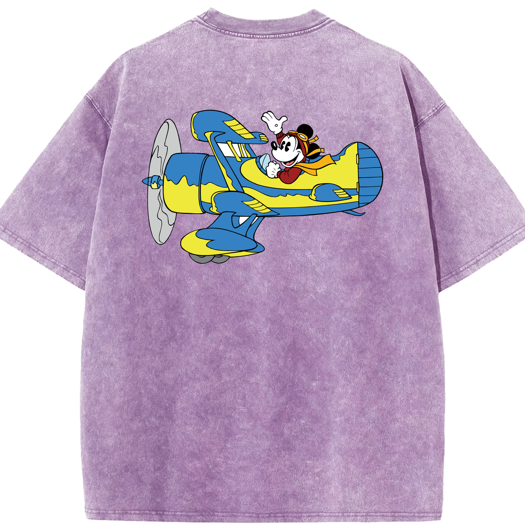 （画像用） ミッキーマウス Mickey Mouse 綿100% ヴィンテージ風 半袖Tシャツ（背面プリント）