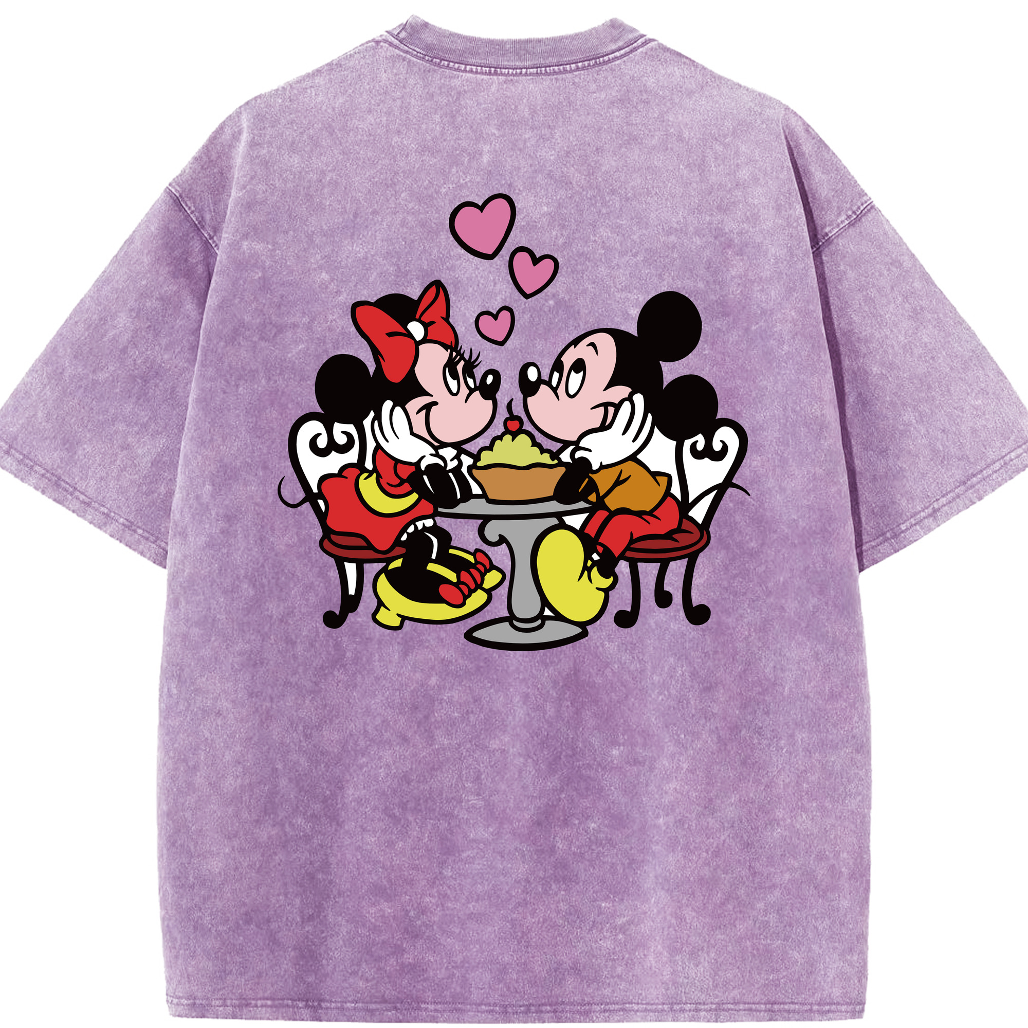 （画像用） ミッキーマウス Mickey Mouse 綿100% ヴィンテージ風 半袖Tシャツ（背面プリント）