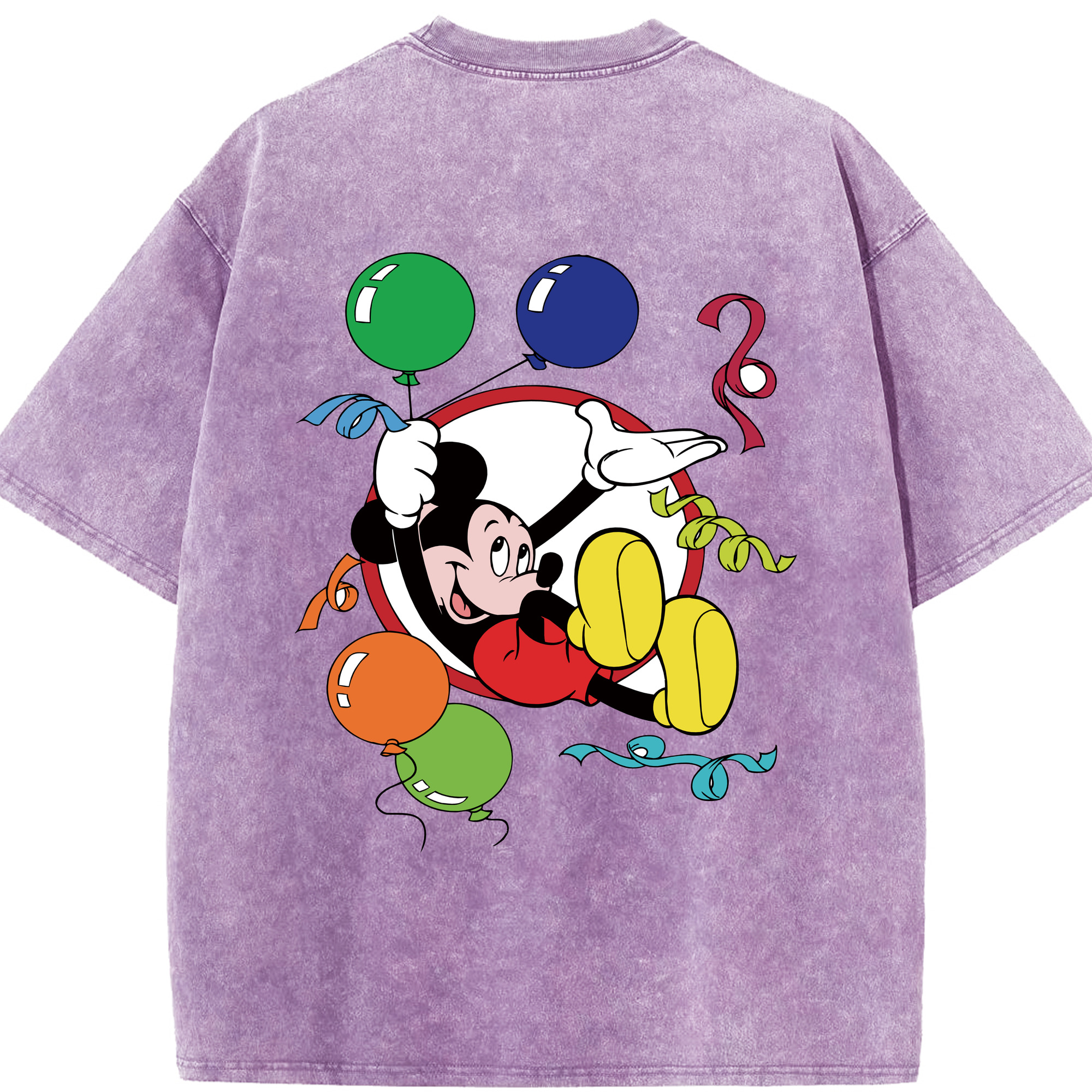 （画像用） ミッキーマウス Mickey Mouse 綿100% ヴィンテージ風 半袖Tシャツ（背面プリント）