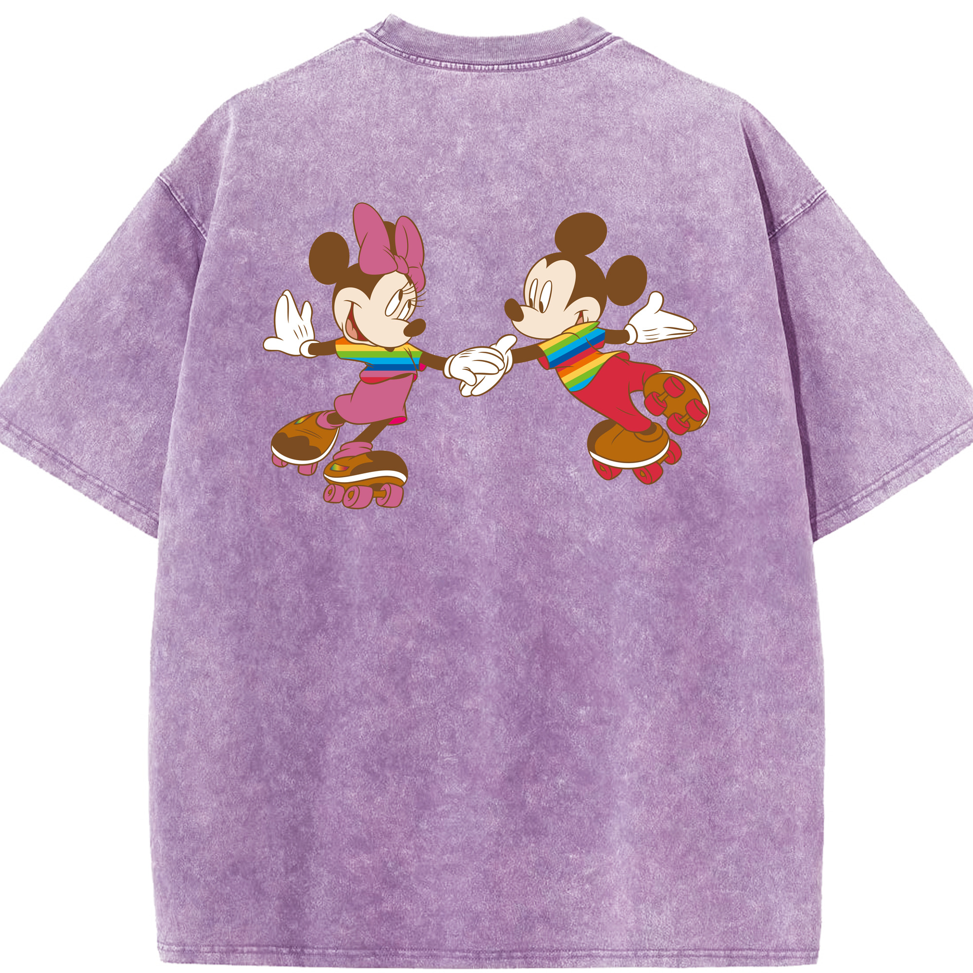 （画像用） ミッキーマウス Mickey Mouse 綿100% ヴィンテージ風 半袖Tシャツ（背面プリント）