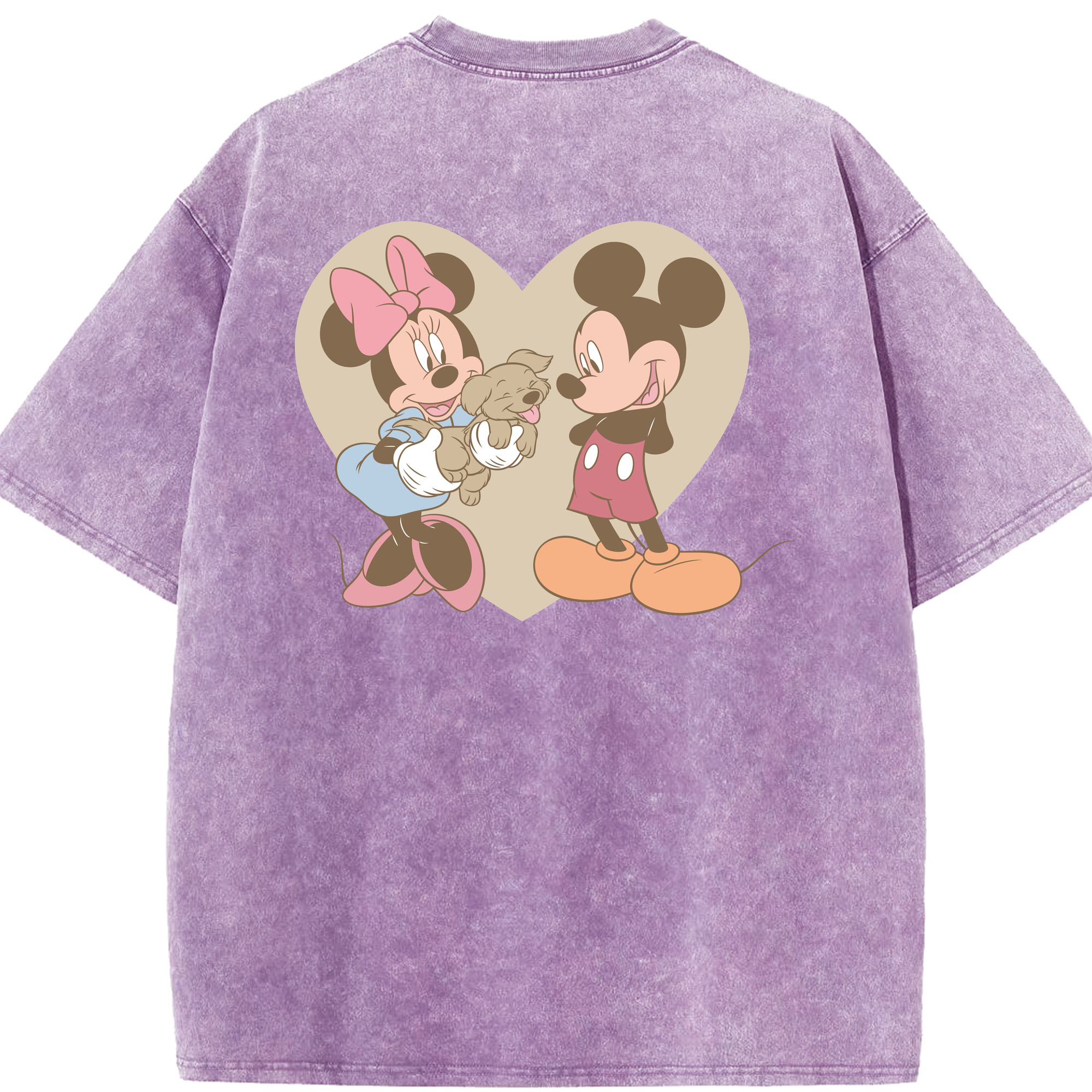 （画像用） ミッキーマウス Mickey Mouse 綿100% ヴィンテージ風 半袖Tシャツ（背面プリント）