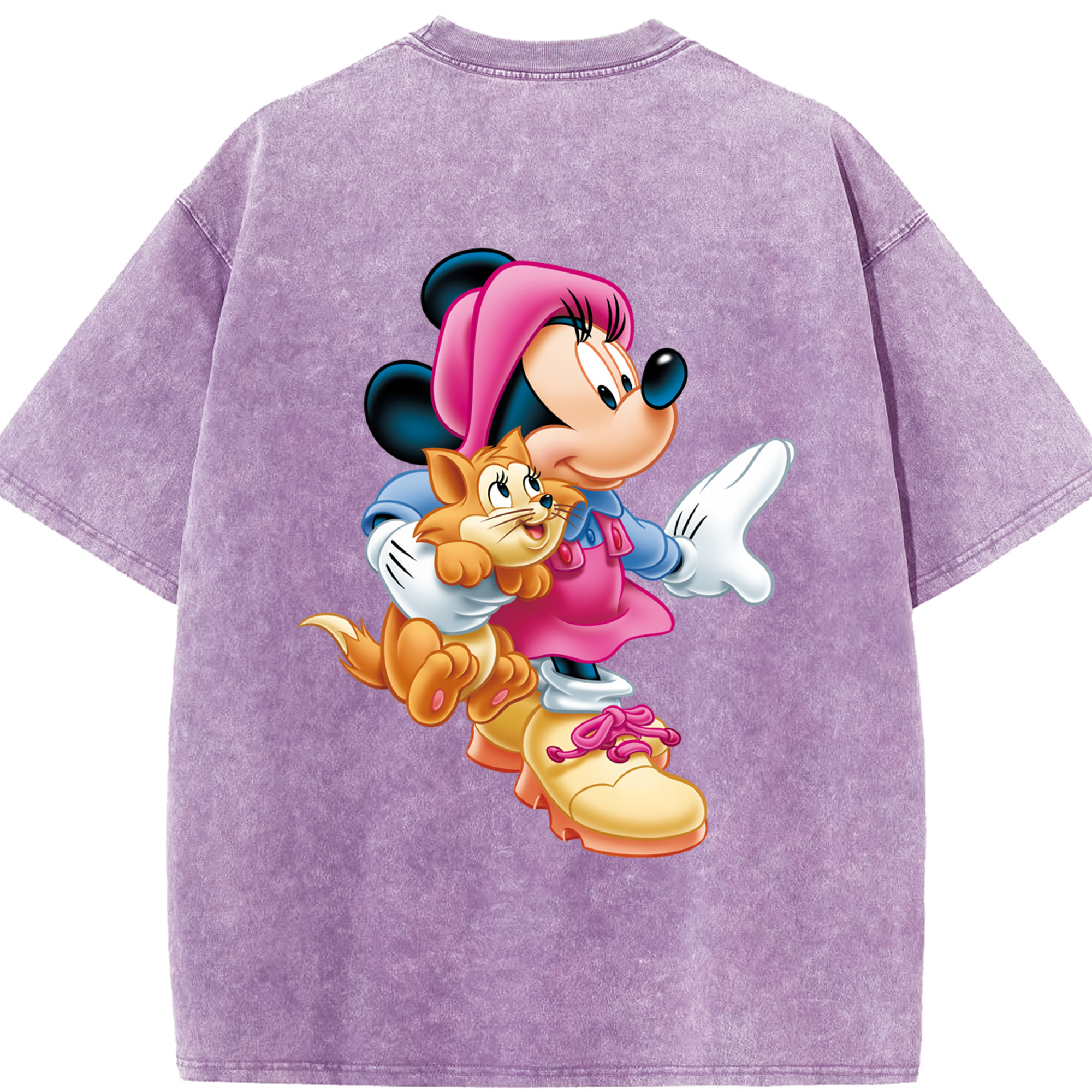 （画像用） ミッキーマウス Mickey Mouse 綿100% ヴィンテージ風 半袖Tシャツ（背面プリント）