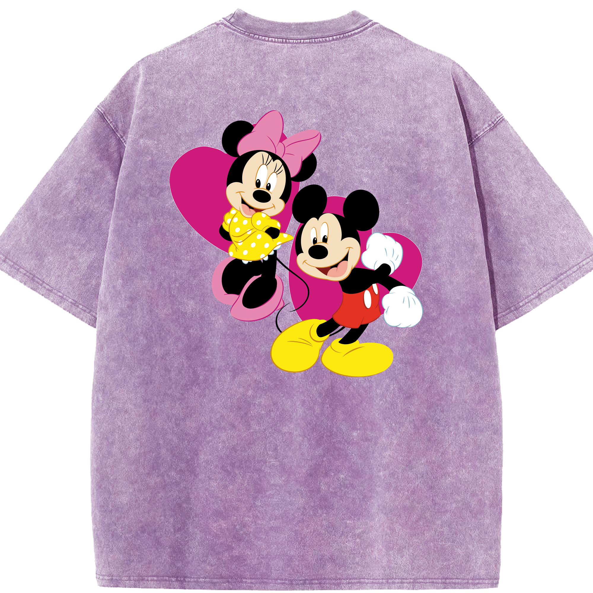 （画像用） ミッキーマウス Mickey Mouse 綿100% ヴィンテージ風 半袖Tシャツ（背面プリント）