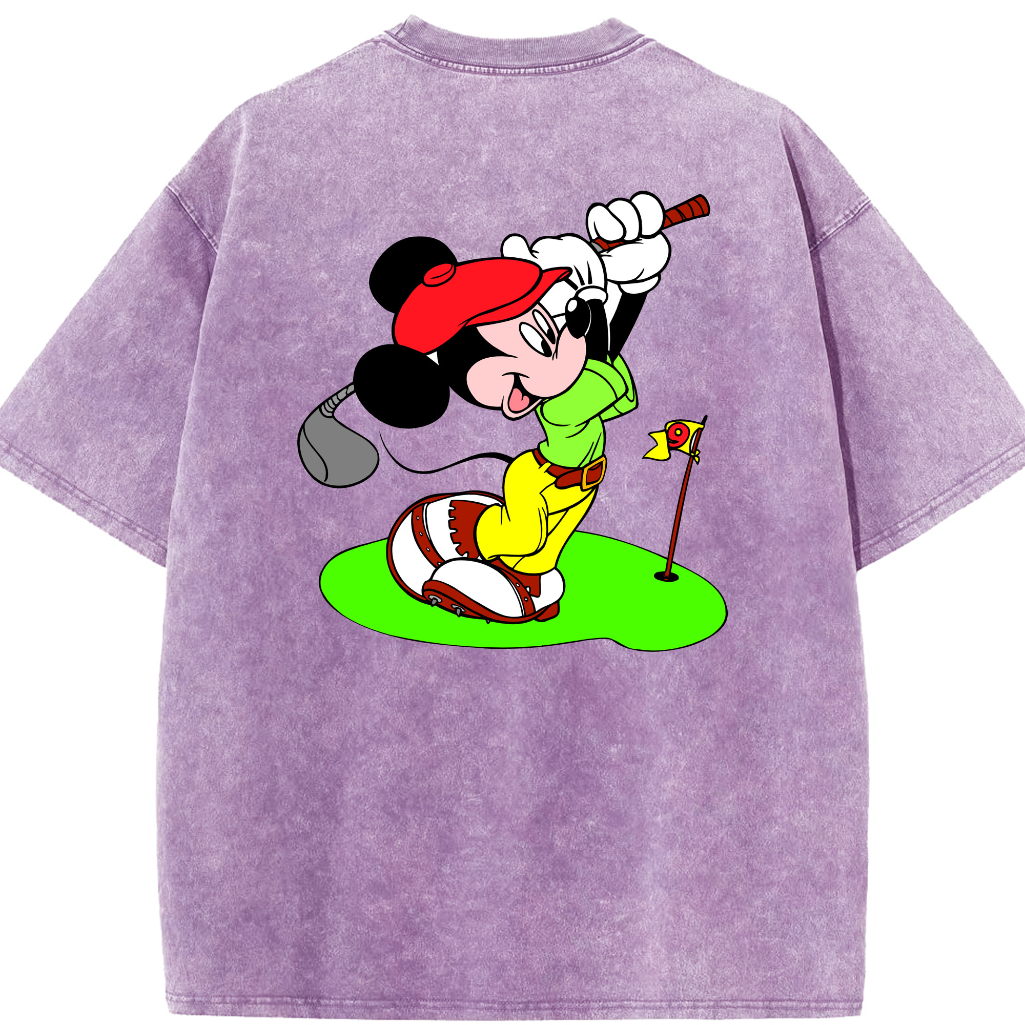 （画像用） ミッキーマウス Mickey Mouse 綿100% ヴィンテージ風 半袖Tシャツ（背面プリント）