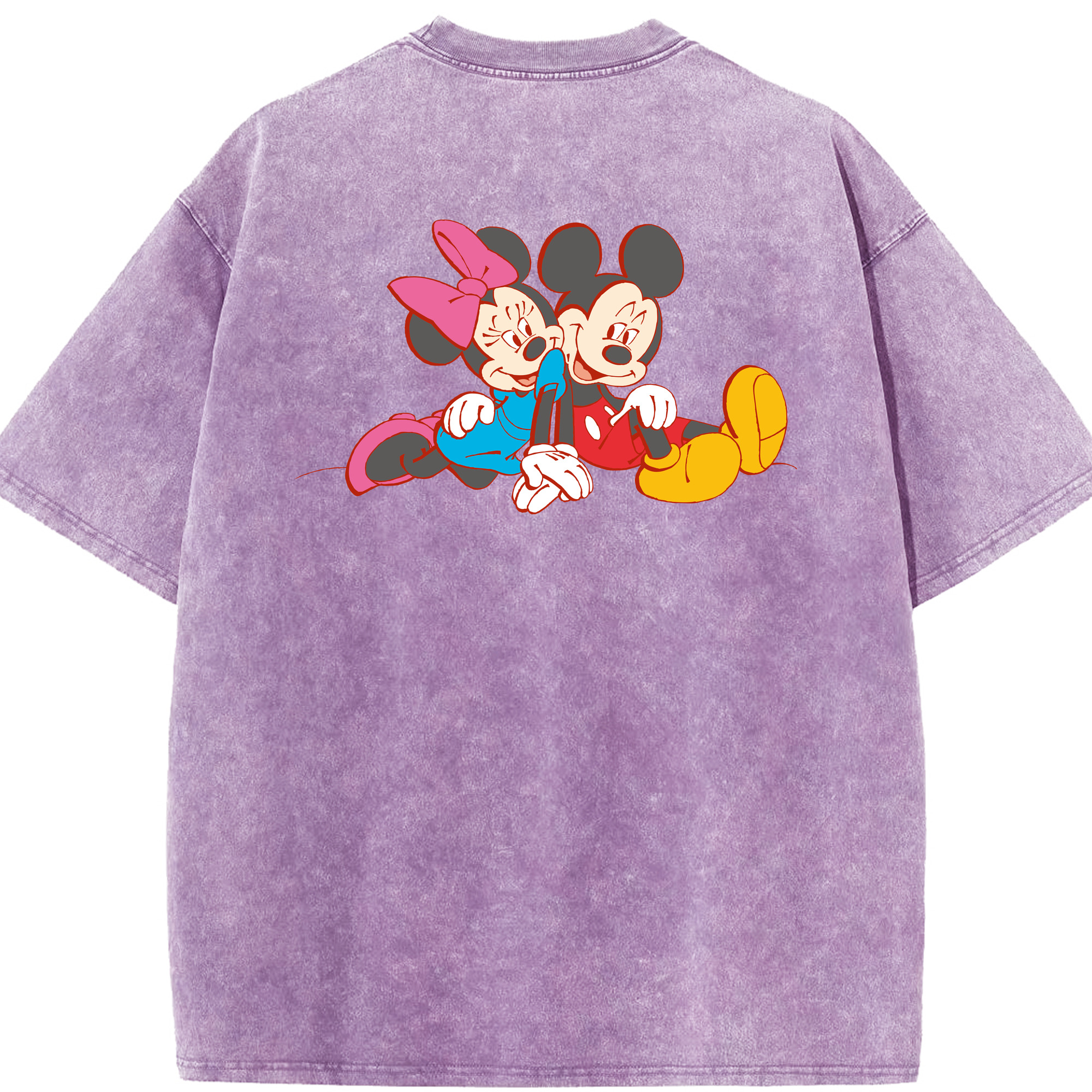 （画像用） ミッキーマウス Mickey Mouse 綿100% ヴィンテージ風 半袖Tシャツ（背面プリント）