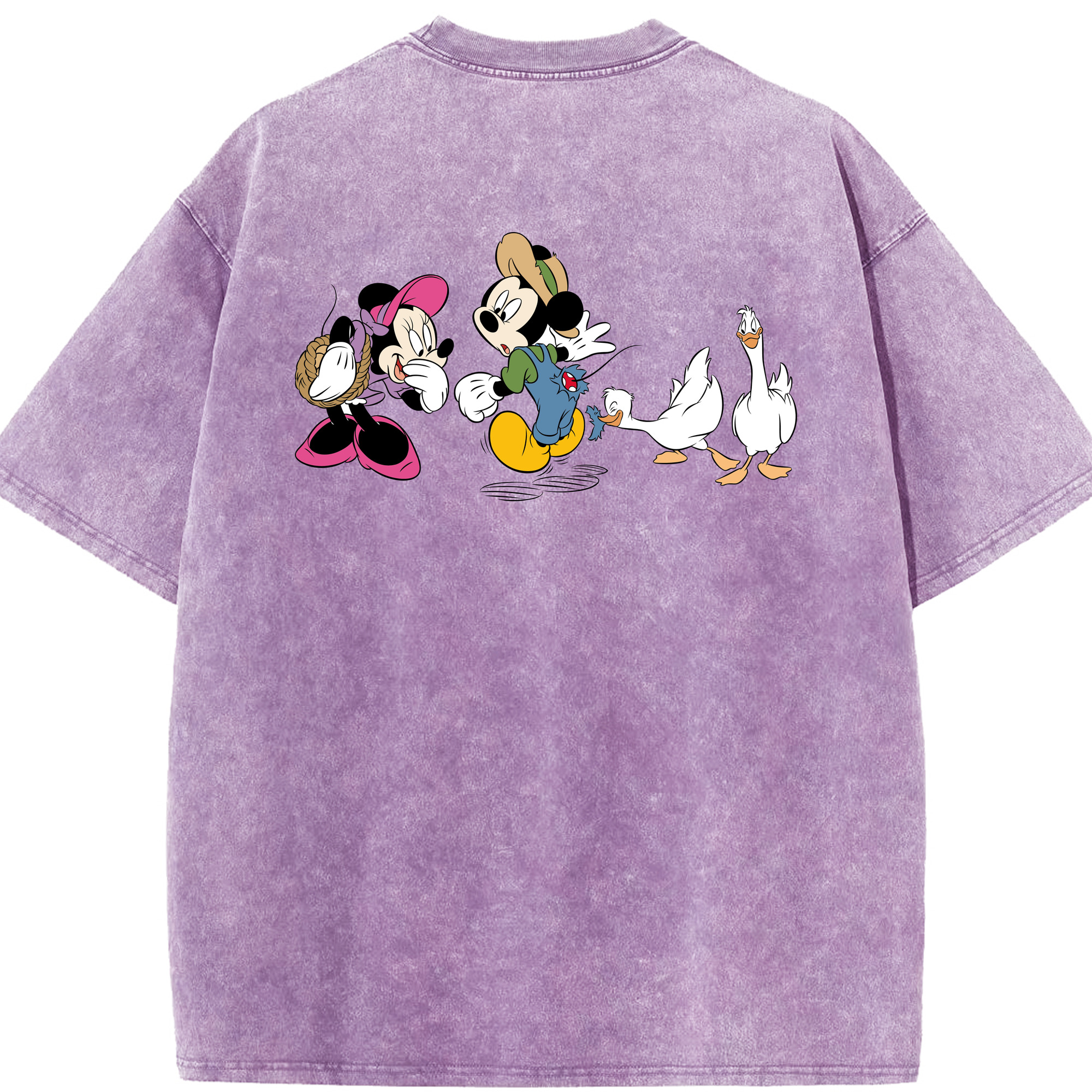 （画像用） ミッキーマウス Mickey Mouse 綿100% ヴィンテージ風 半袖Tシャツ（背面プリント）