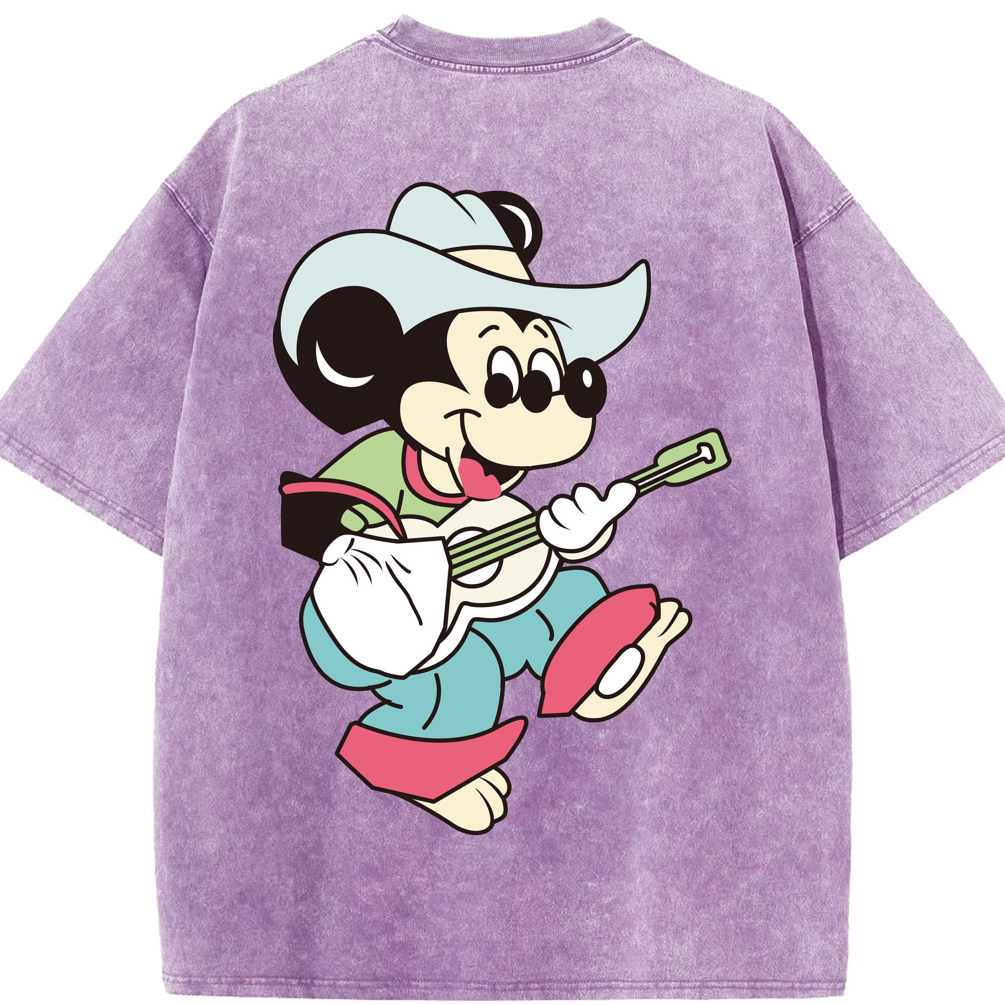 （画像用） ミッキーマウス Mickey Mouse 綿100% ヴィンテージ風 半袖Tシャツ（背面プリント）