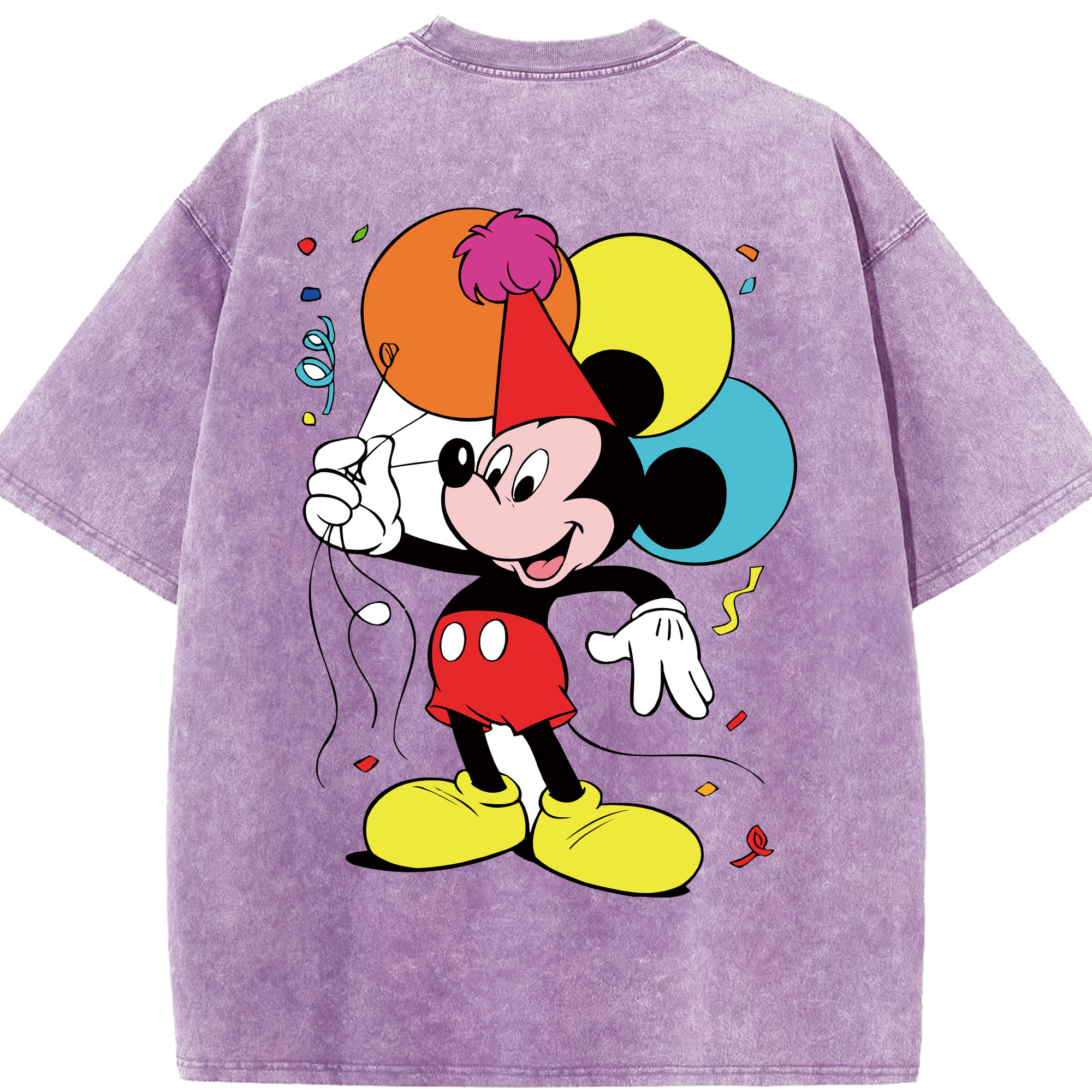 （画像用） ミッキーマウス Mickey Mouse 綿100% ヴィンテージ風 半袖Tシャツ（背面プリント）