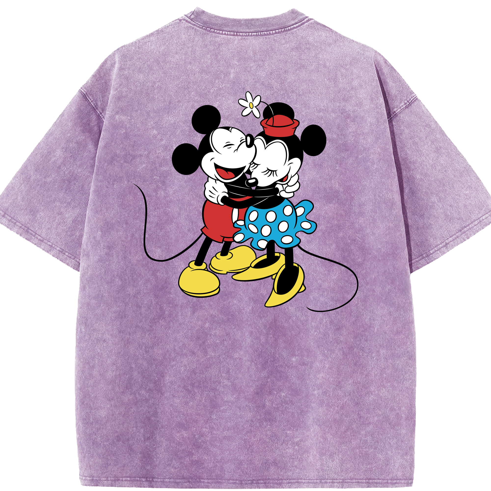 （画像用） ミッキーマウス Mickey Mouse 綿100% ヴィンテージ風 半袖Tシャツ（背面プリント）