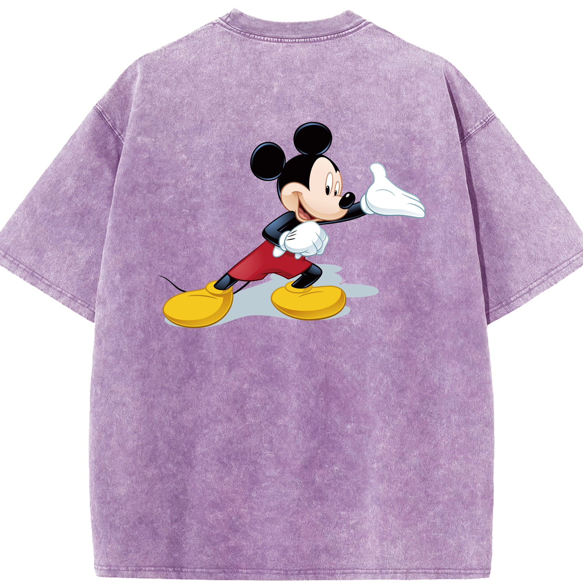 （画像用） ミッキーマウス Mickey Mouse 綿100% ヴィンテージ風 半袖Tシャツ（背面プリント）