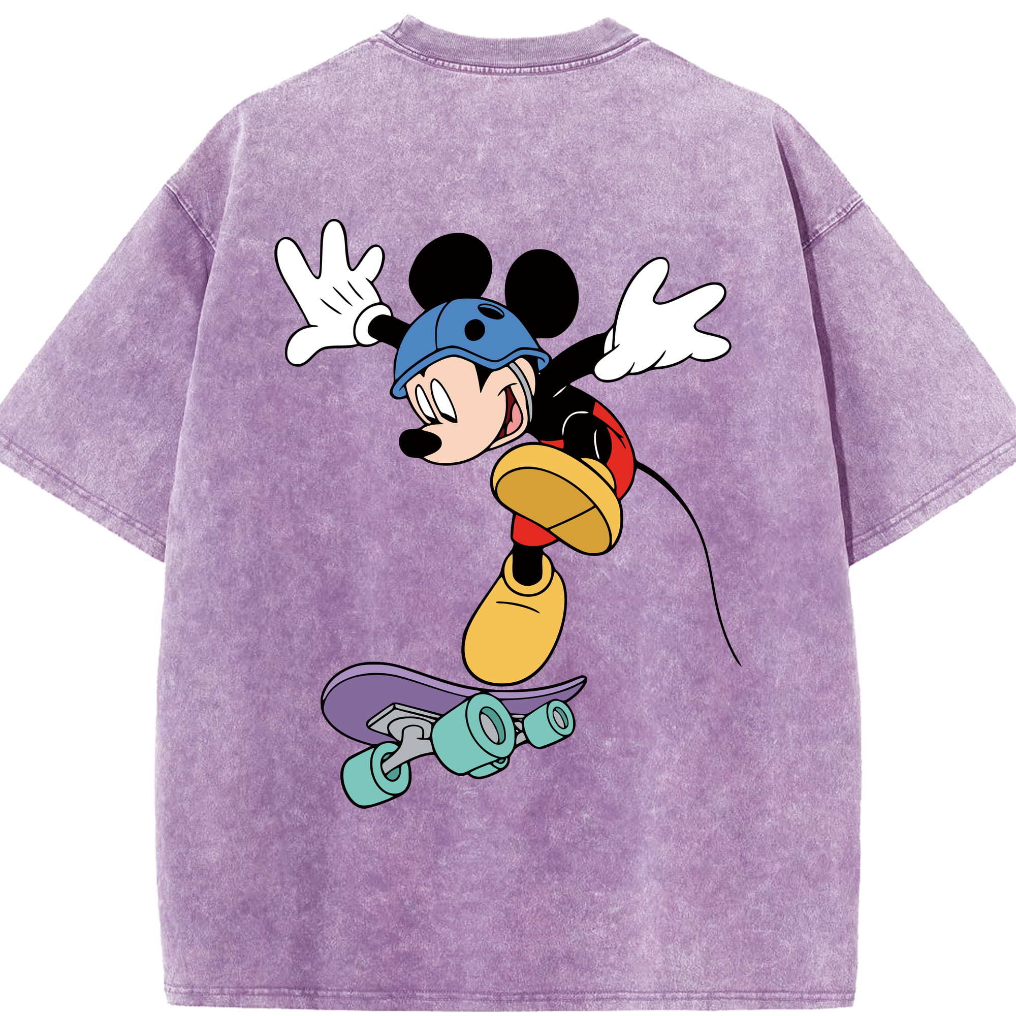 （画像用） ミッキーマウス Mickey Mouse 綿100% ヴィンテージ風 半袖Tシャツ（背面プリント）