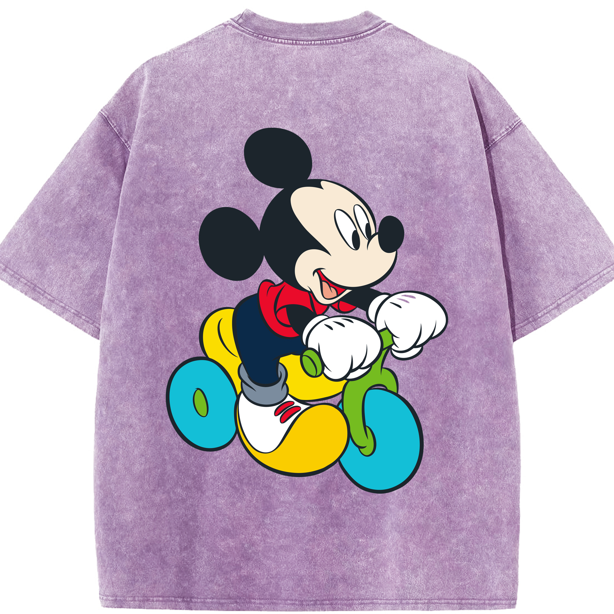 （画像用） ミッキーマウス Mickey Mouse 綿100% ヴィンテージ風 半袖Tシャツ（背面プリント）