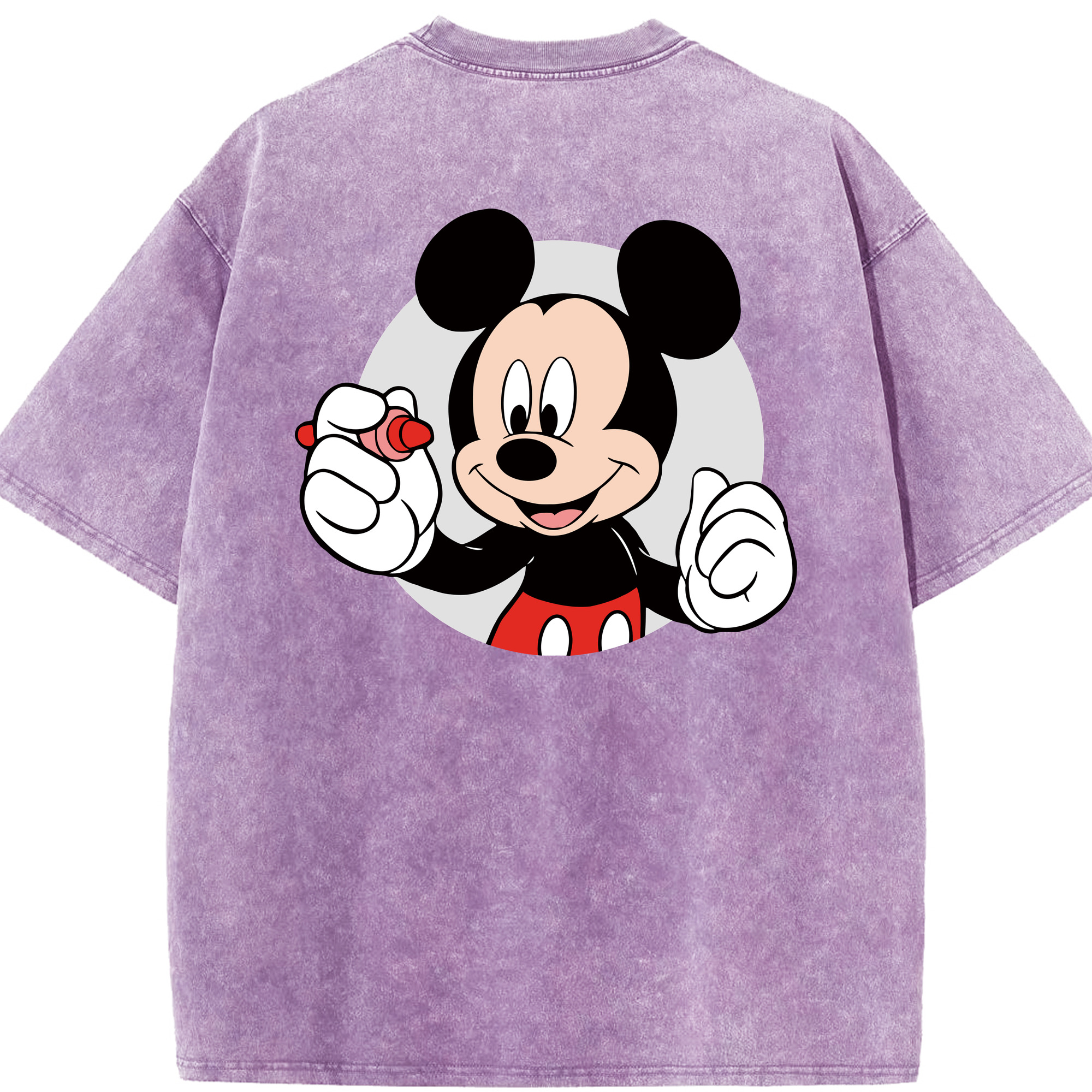 （画像用） ミッキーマウス Mickey Mouse 綿100% ヴィンテージ風 半袖Tシャツ（背面プリント）