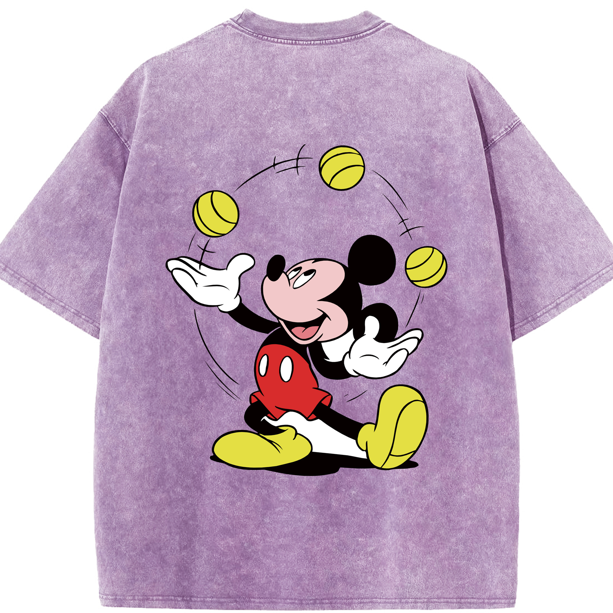 （画像用） ミッキーマウス Mickey Mouse 綿100% ヴィンテージ風 半袖Tシャツ（背面プリント）