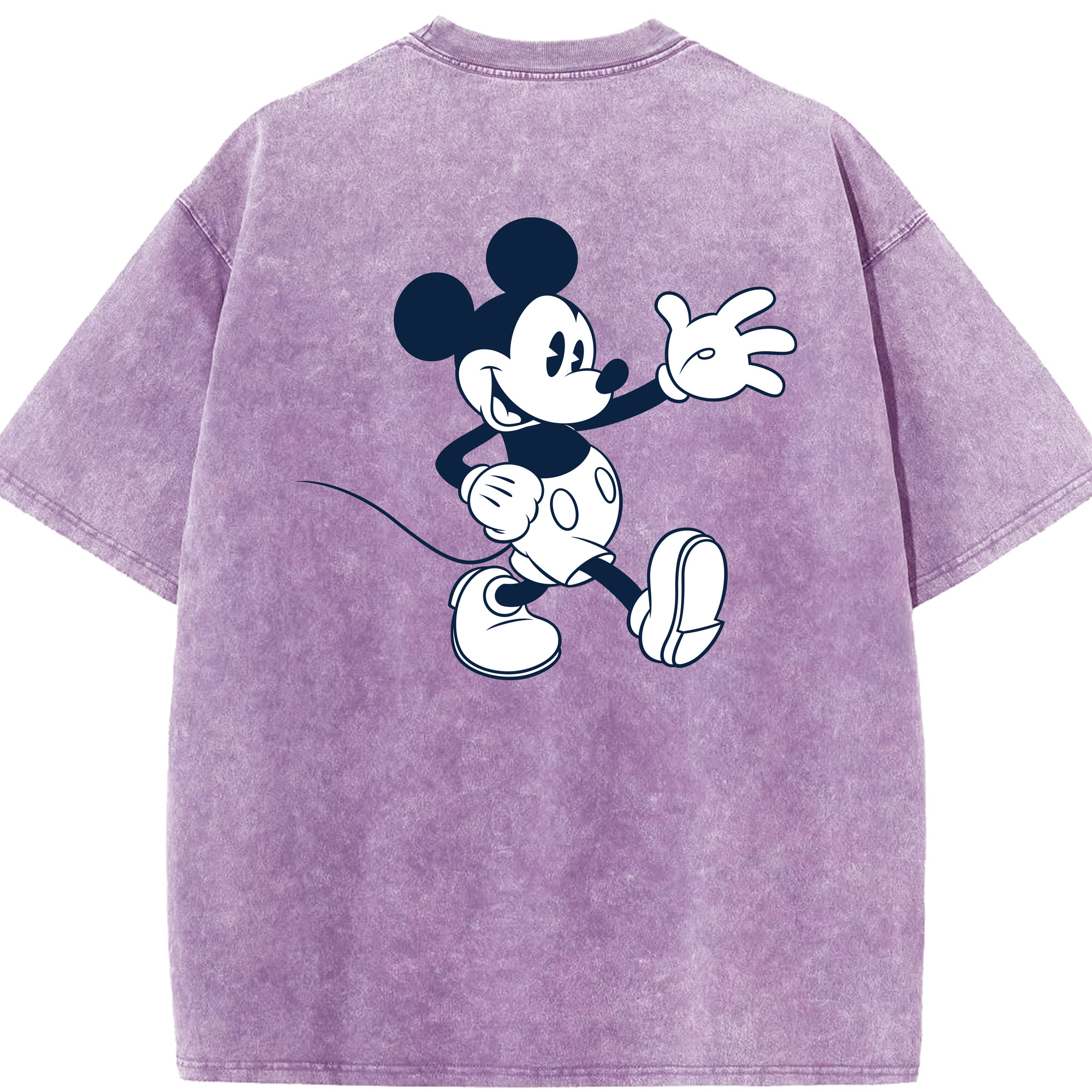 （画像用） ミッキーマウス Mickey Mouse 綿100% ヴィンテージ風 半袖Tシャツ（背面プリント）