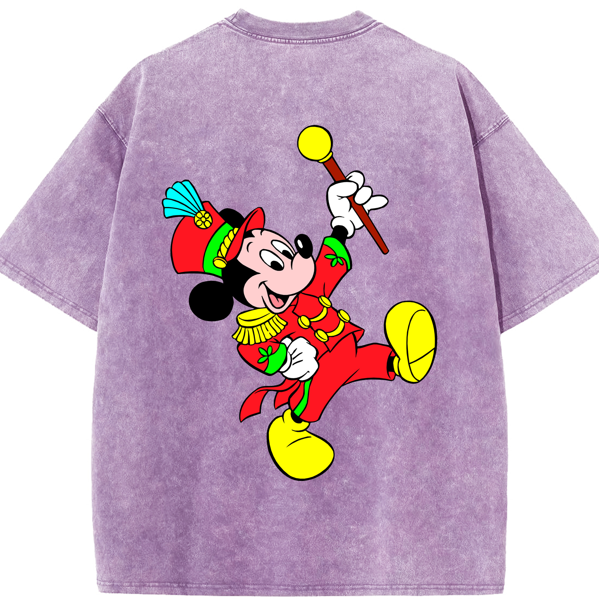 （画像用） ミッキーマウス Mickey Mouse 綿100% ヴィンテージ風 半袖Tシャツ（背面プリント）