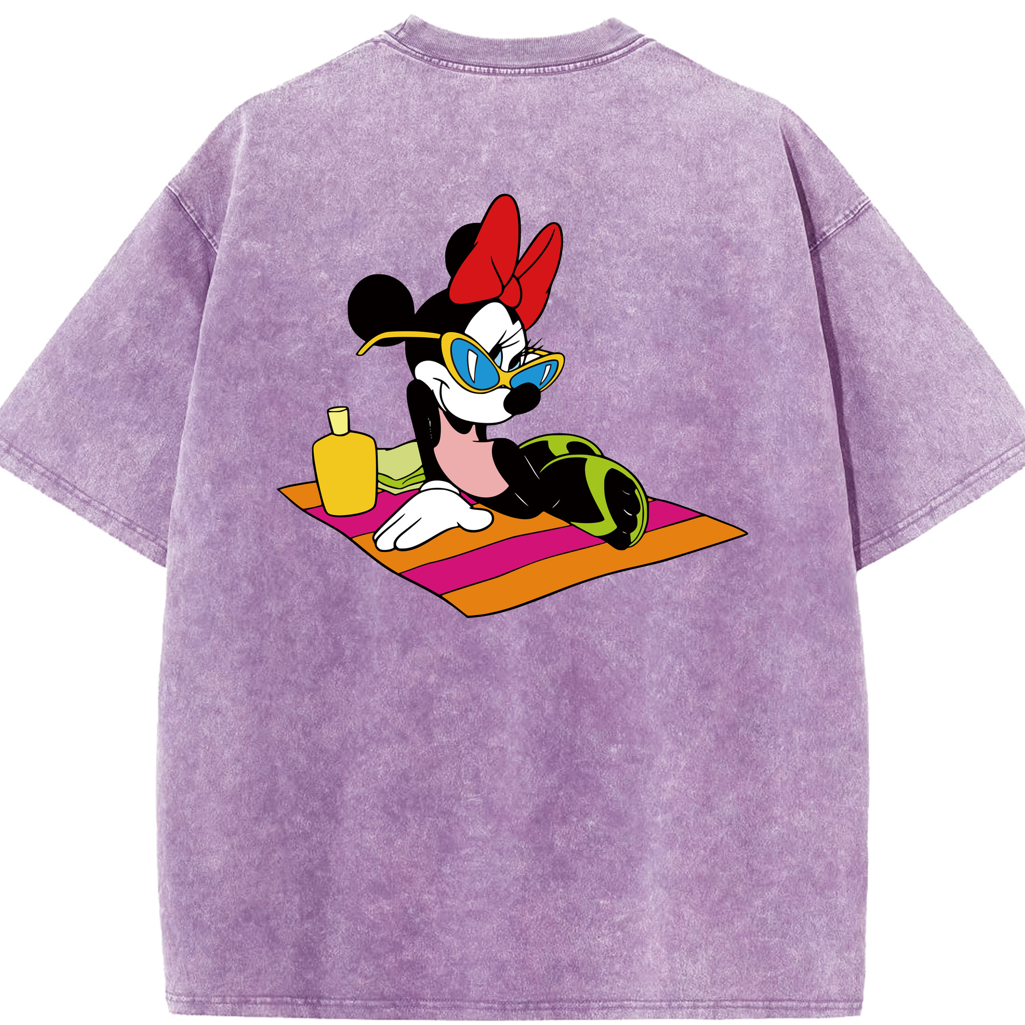 （画像用） ミッキーマウス Mickey Mouse 綿100% ヴィンテージ風 半袖Tシャツ（背面プリント）