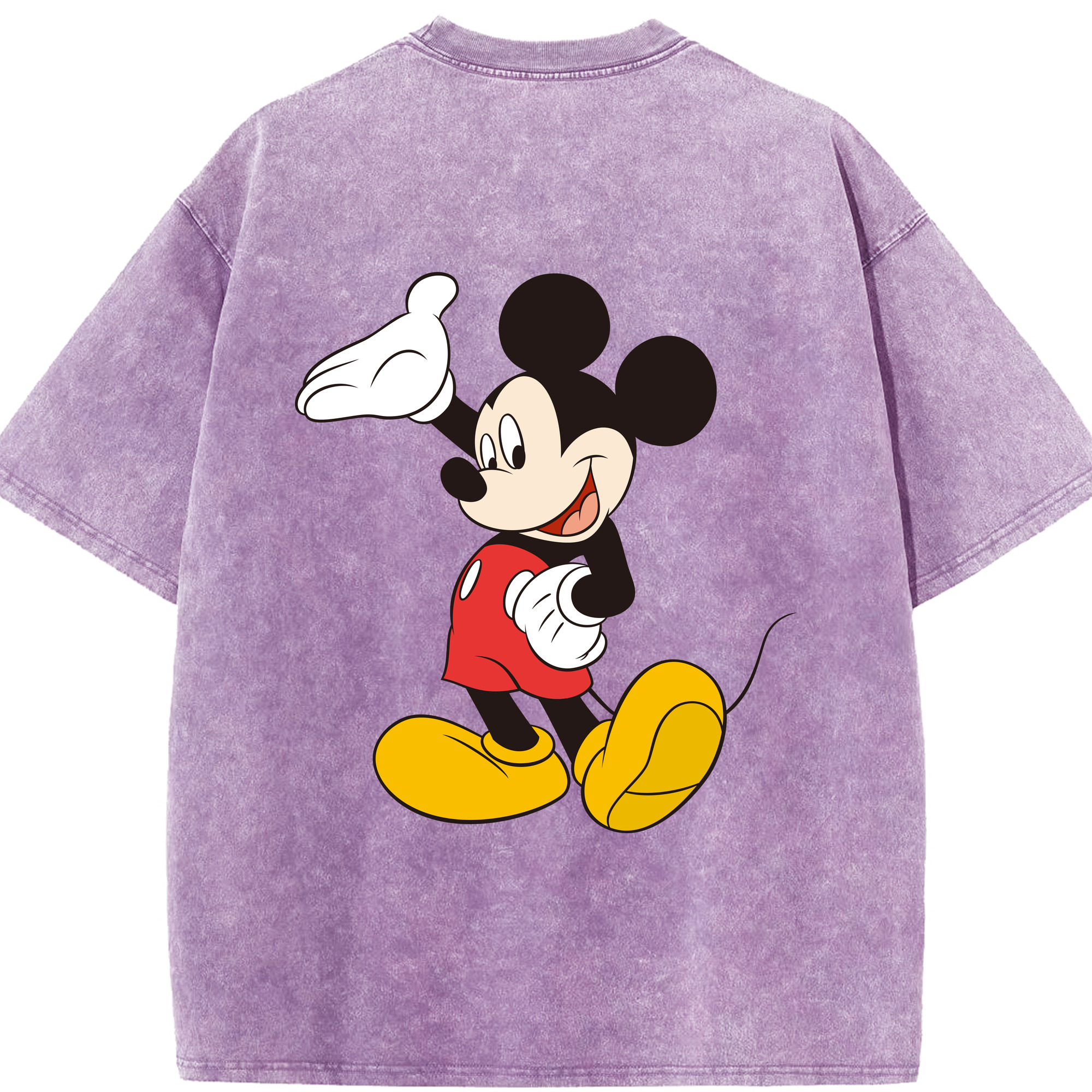 （画像用） ミッキーマウス Mickey Mouse 綿100% ヴィンテージ風 半袖Tシャツ（背面プリント）