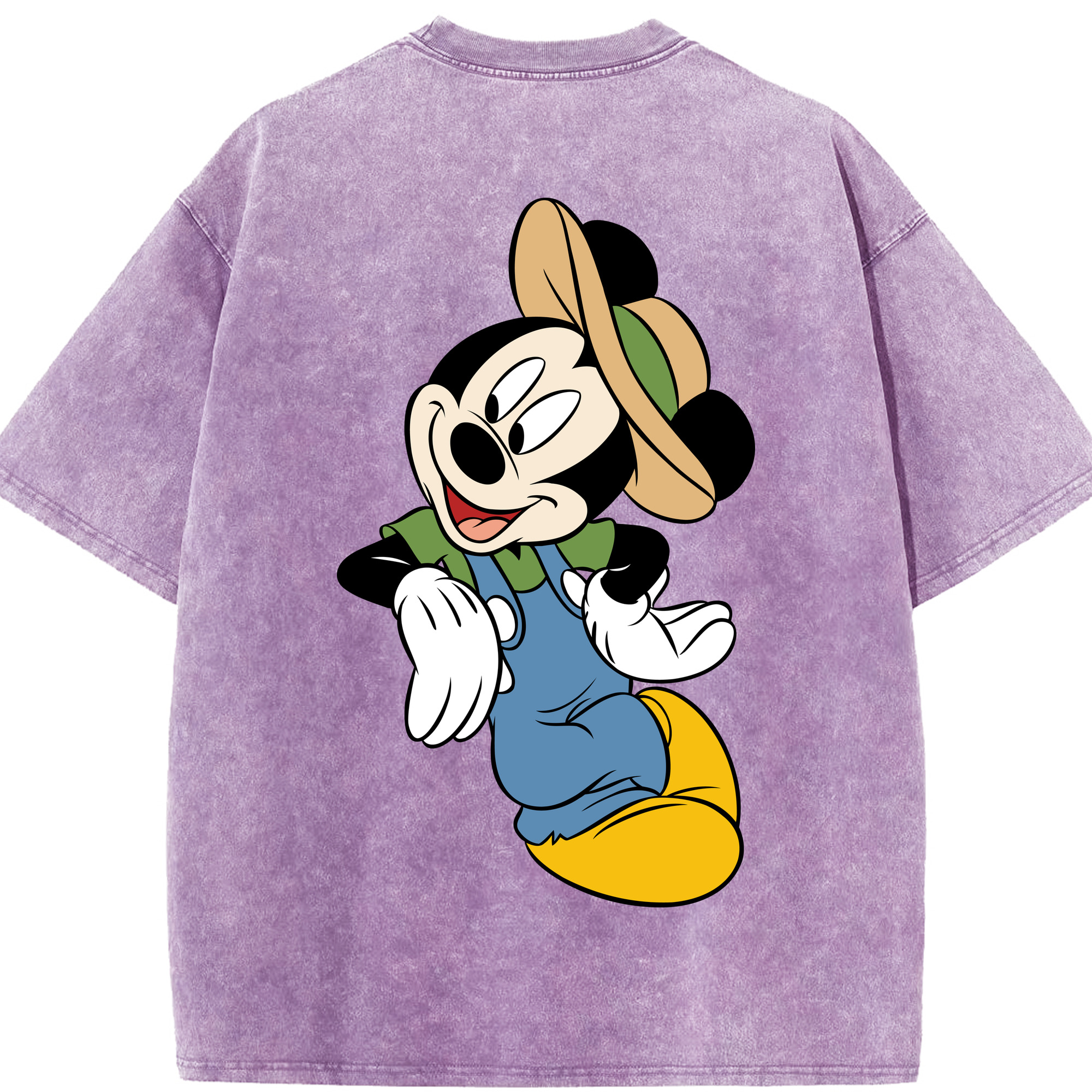 （画像用） ミッキーマウス Mickey Mouse 綿100% ヴィンテージ風 半袖Tシャツ（背面プリント）