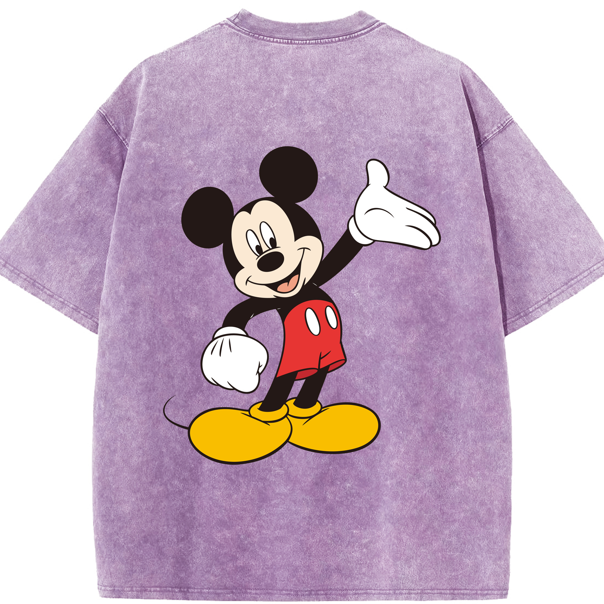 （画像用） ミッキーマウス Mickey Mouse 綿100% ヴィンテージ風 半袖Tシャツ（背面プリント）