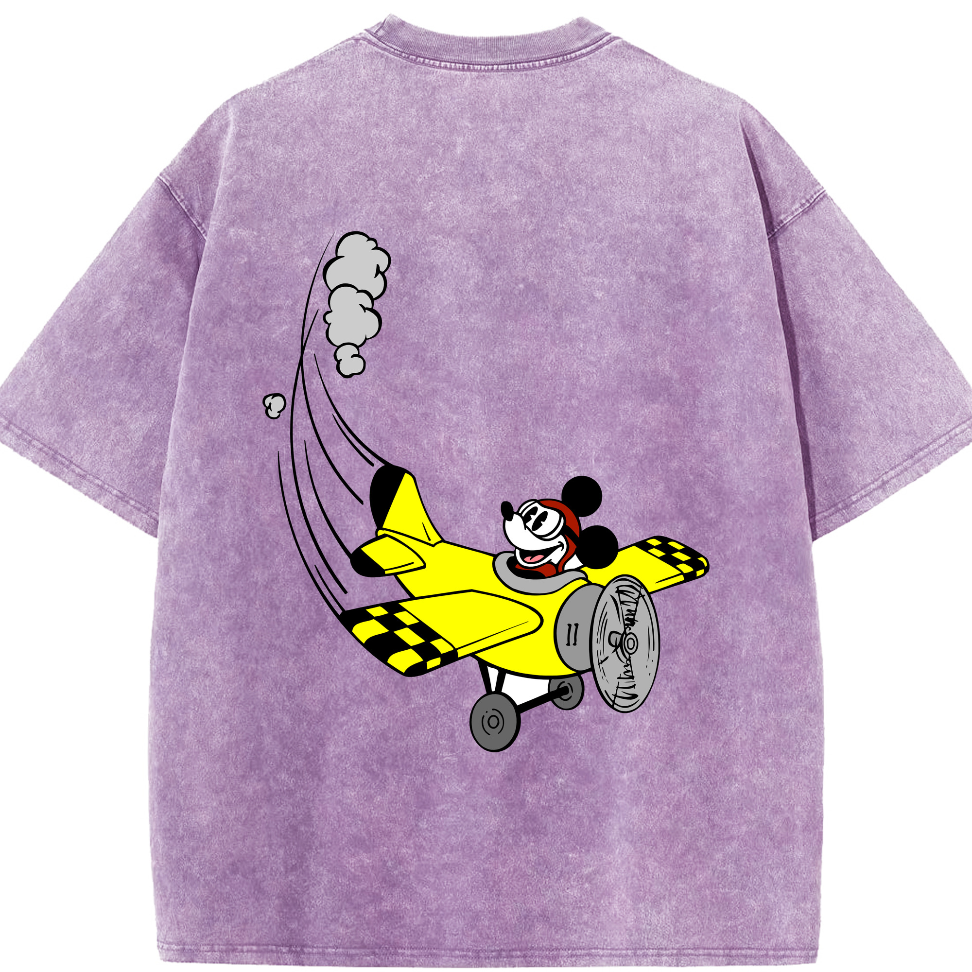 （画像用） ミッキーマウス Mickey Mouse 綿100% ヴィンテージ風 半袖Tシャツ（背面プリント）