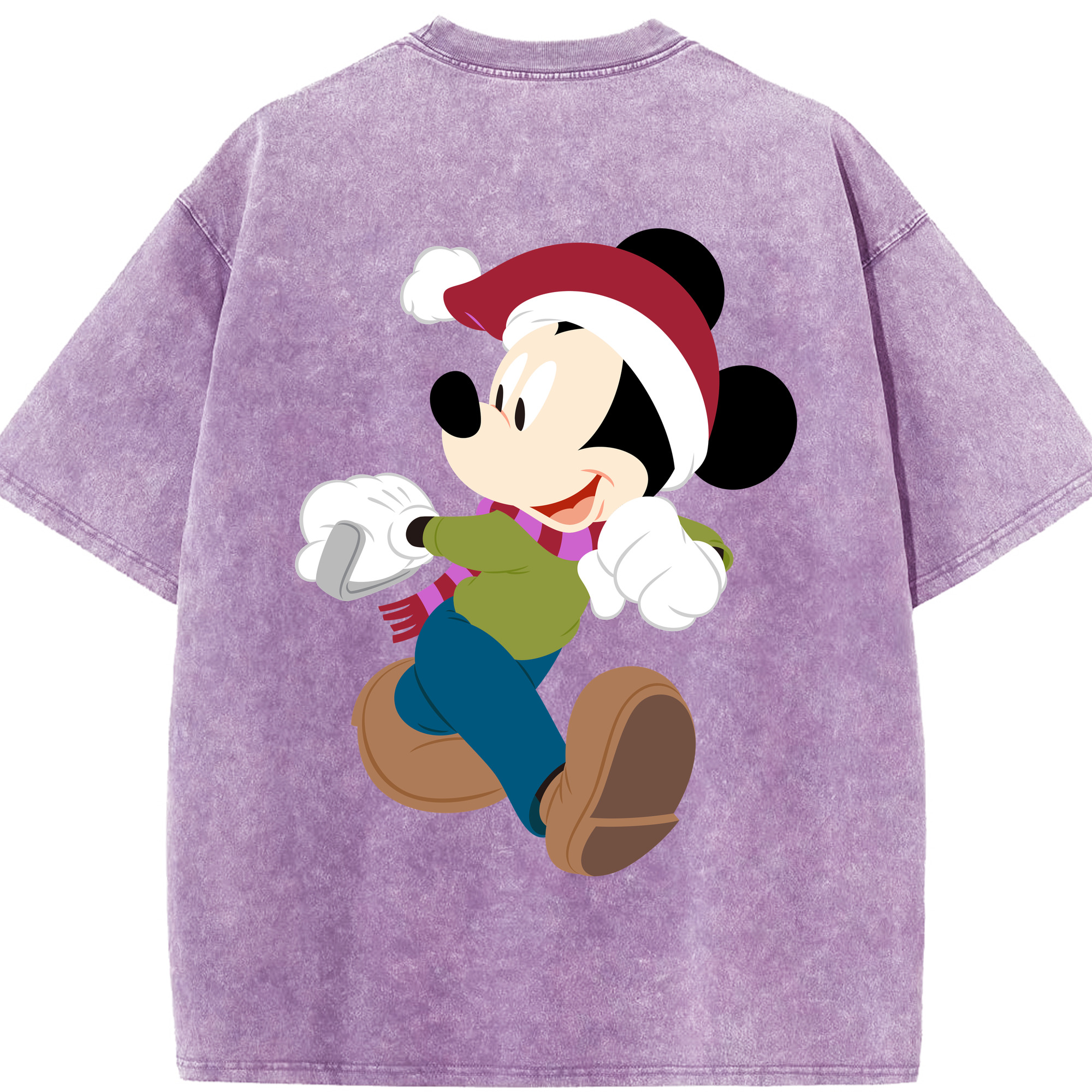 （画像用） ミッキーマウス Mickey Mouse 綿100% ヴィンテージ風 半袖Tシャツ（背面プリント）