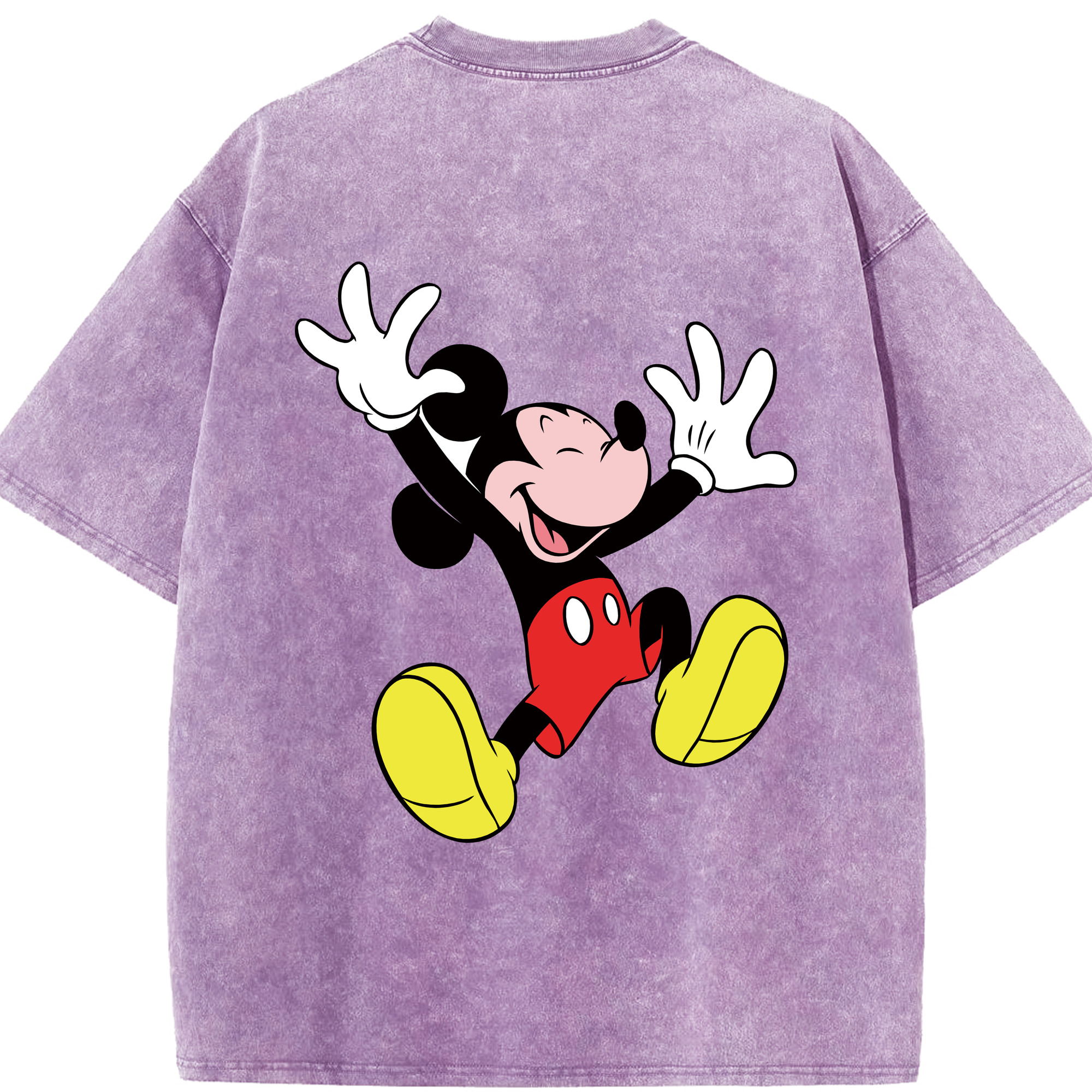 （画像用） ミッキーマウス Mickey Mouse 綿100% ヴィンテージ風 半袖Tシャツ（背面プリント）