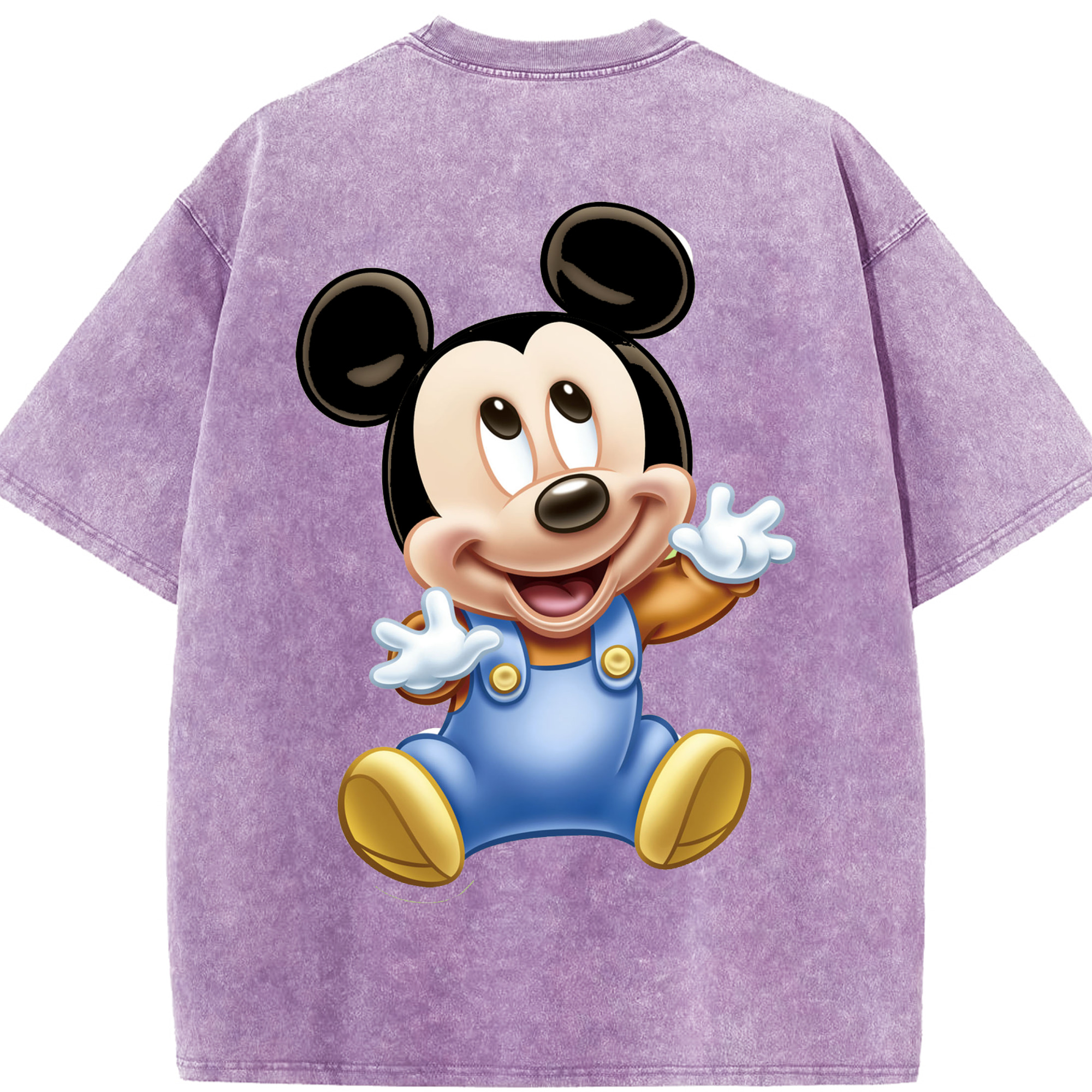 （画像用） ミッキーマウス Mickey Mouse 綿100% ヴィンテージ風 半袖Tシャツ（背面プリント）