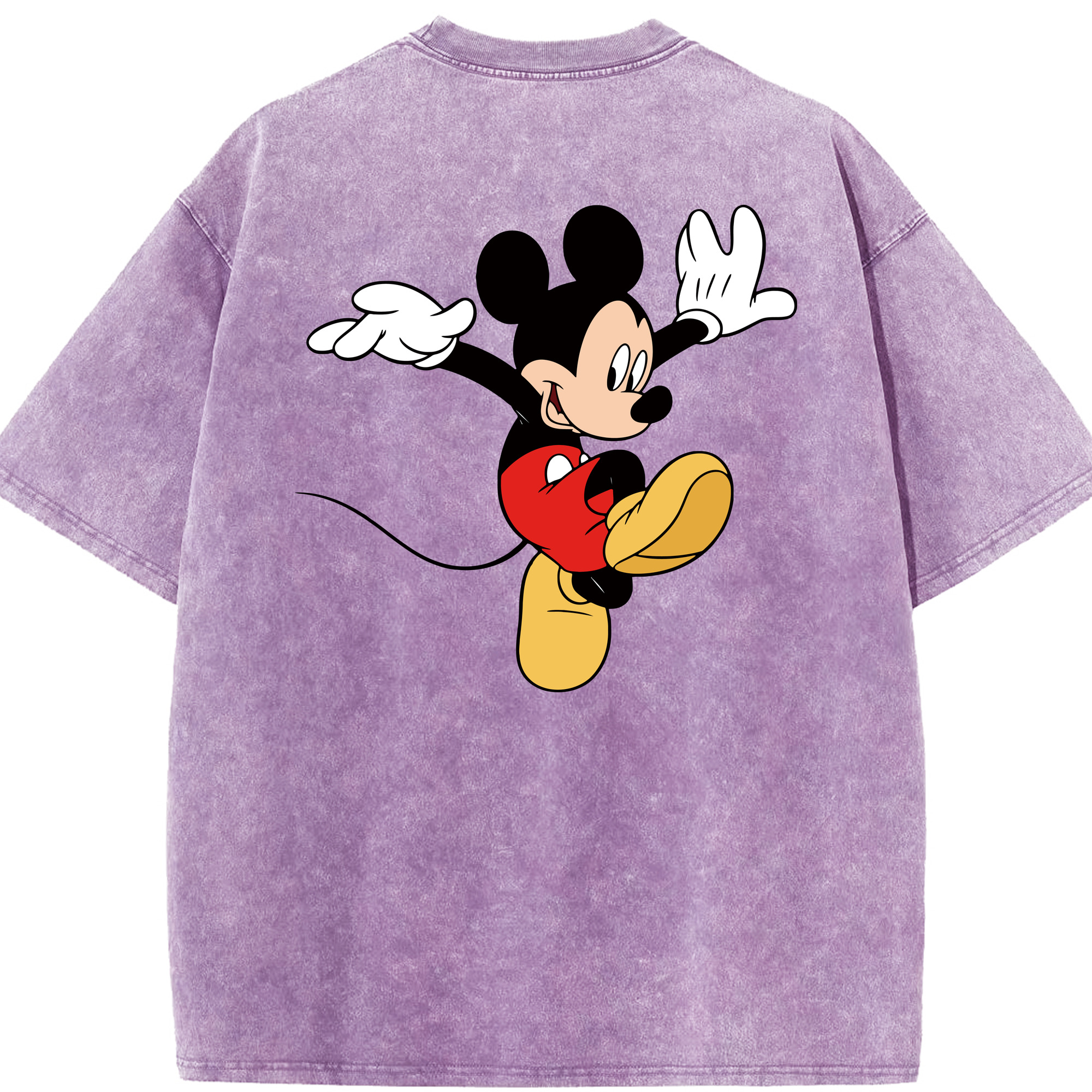 （画像用） ミッキーマウス Mickey Mouse 綿100% ヴィンテージ風 半袖Tシャツ（背面プリント）