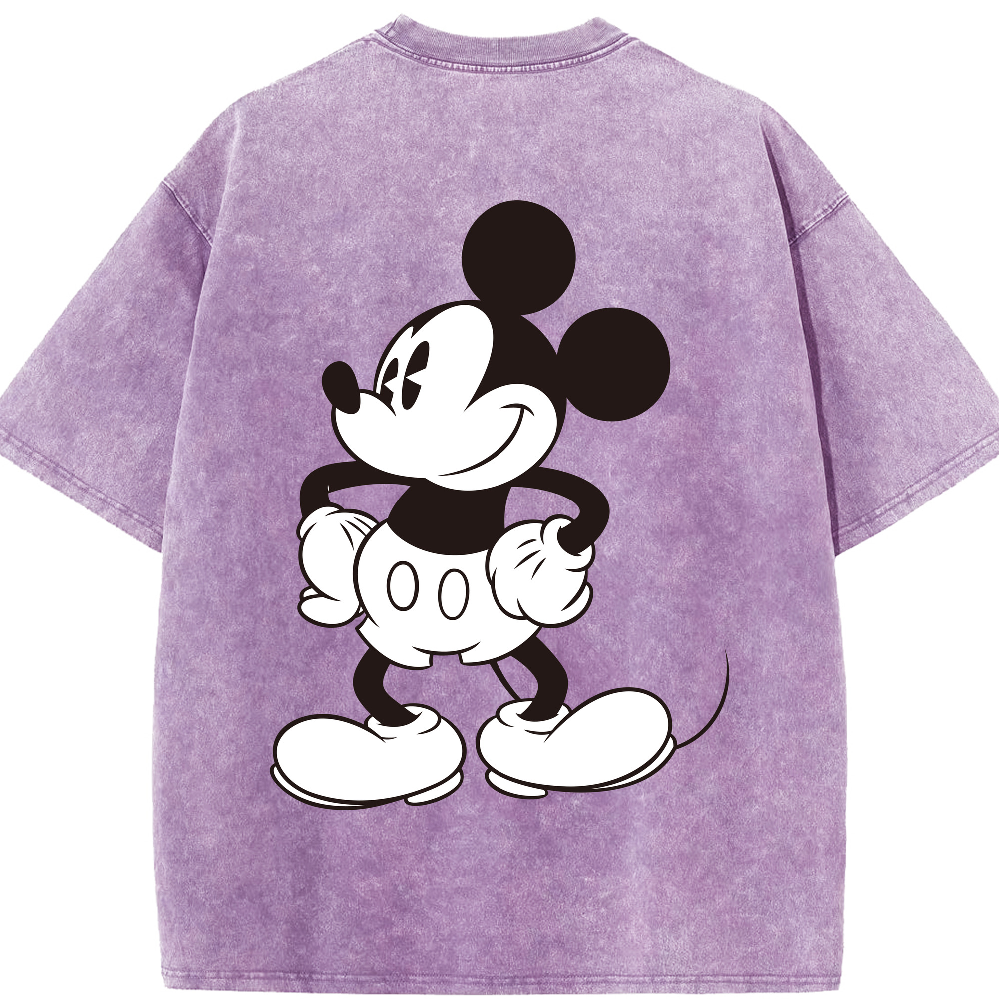 （画像用） ミッキーマウス Mickey Mouse 綿100% ヴィンテージ風 半袖Tシャツ（背面プリント）
