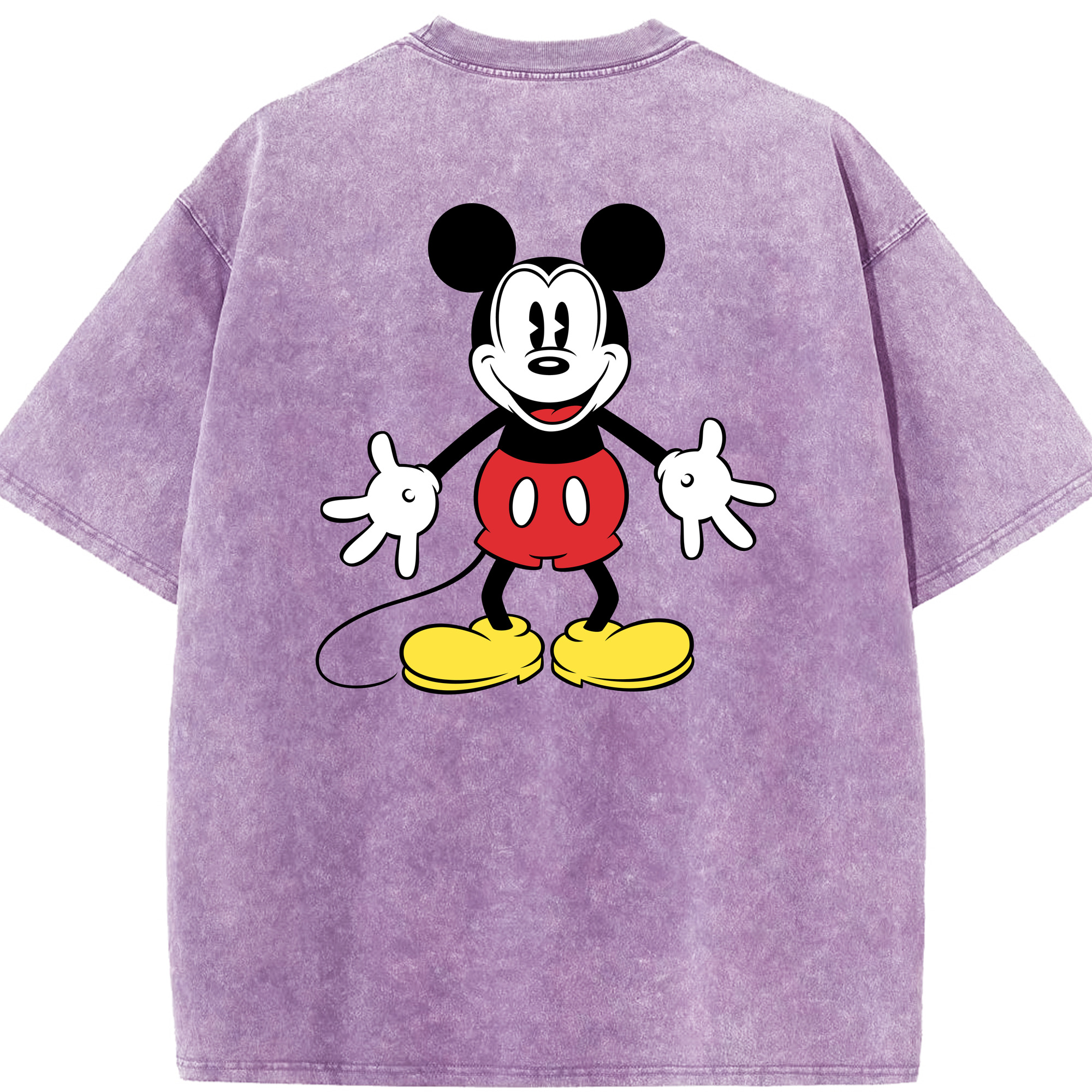 （画像用） ミッキーマウス Mickey Mouse 綿100% ヴィンテージ風 半袖Tシャツ（背面プリント）