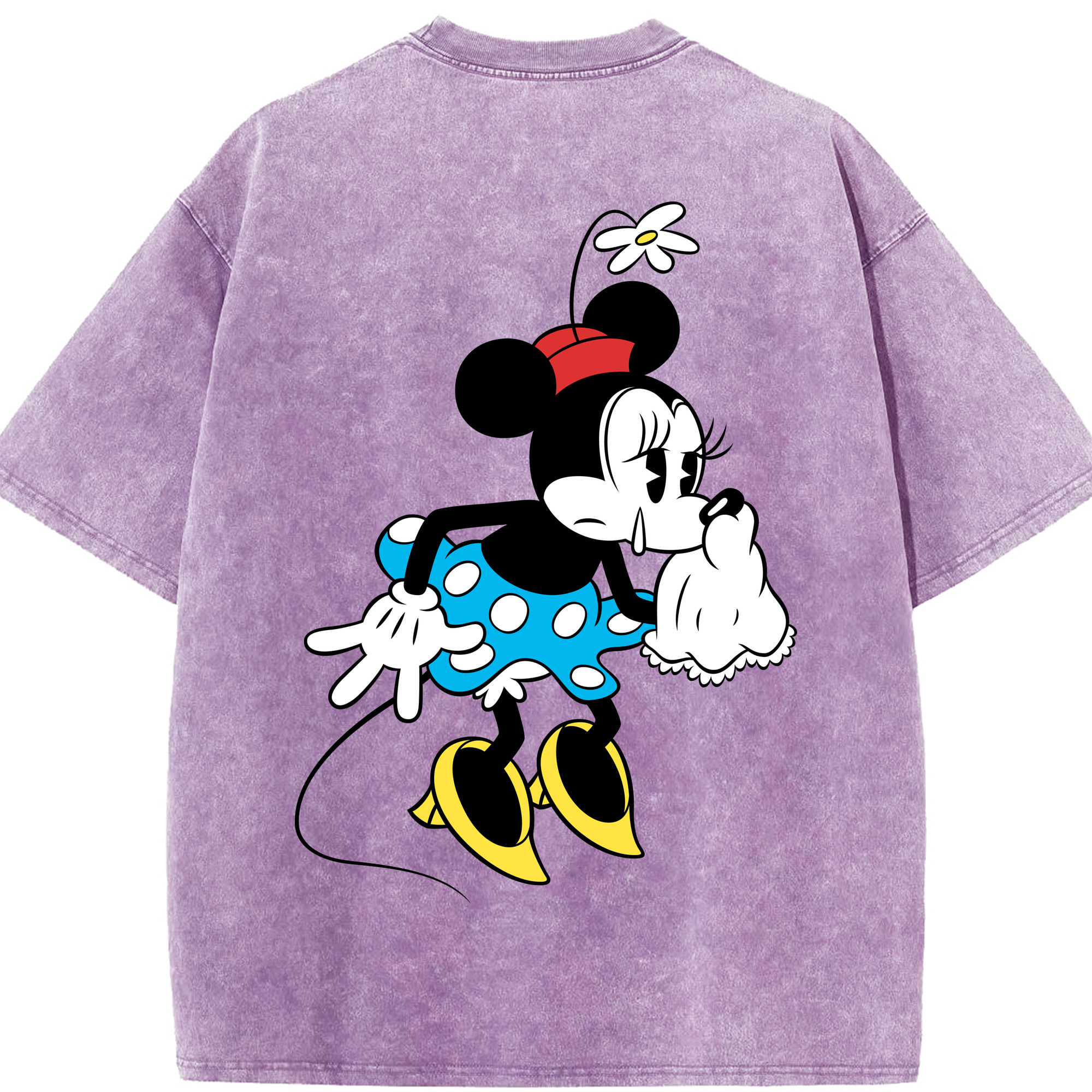（画像用） ミッキーマウス Mickey Mouse 綿100% ヴィンテージ風 半袖Tシャツ（背面プリント）