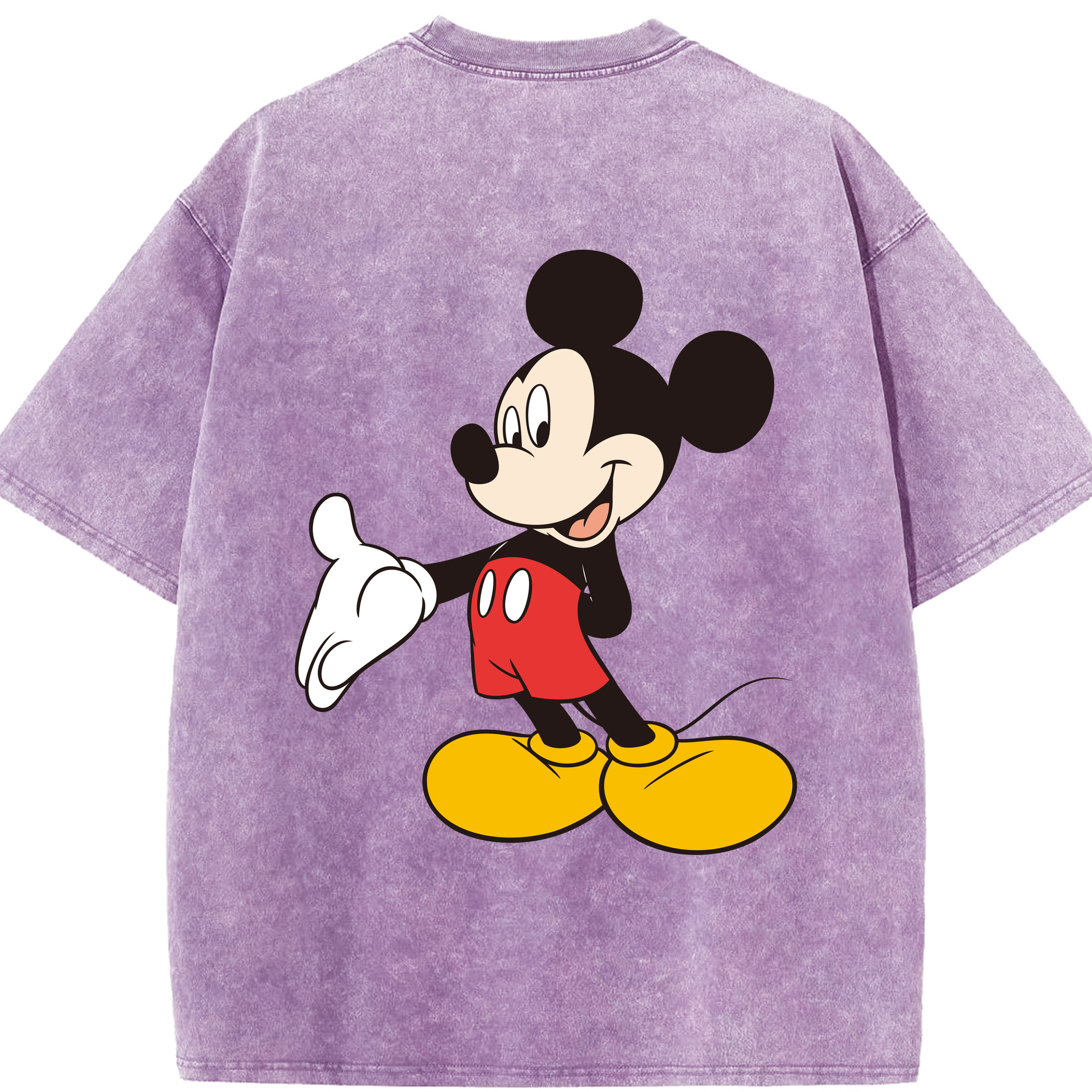 （画像用） ミッキーマウス Mickey Mouse 綿100% ヴィンテージ風 半袖Tシャツ（背面プリント）
