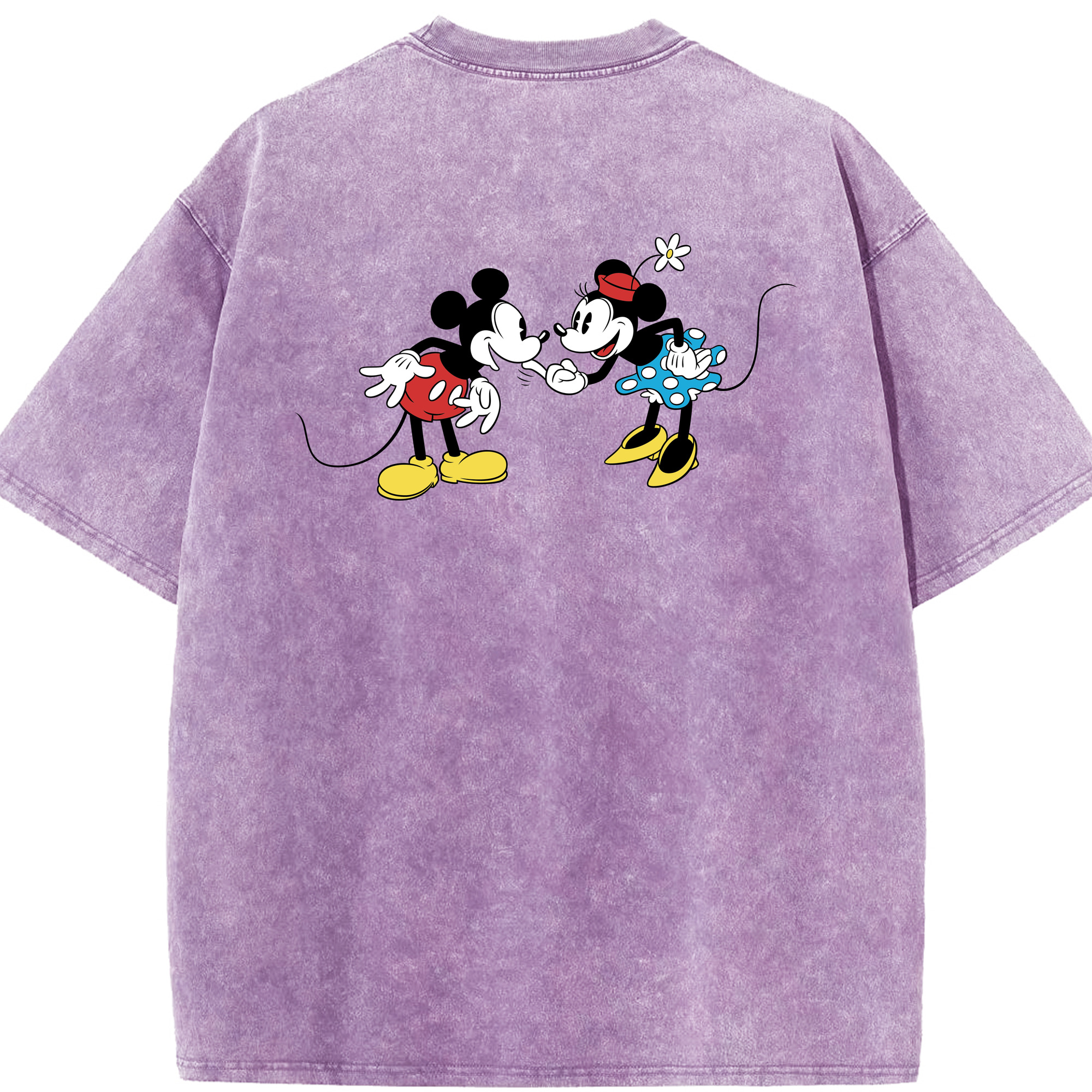 （画像用） ミッキーマウス Mickey Mouse 綿100% ヴィンテージ風 半袖Tシャツ（背面プリント）