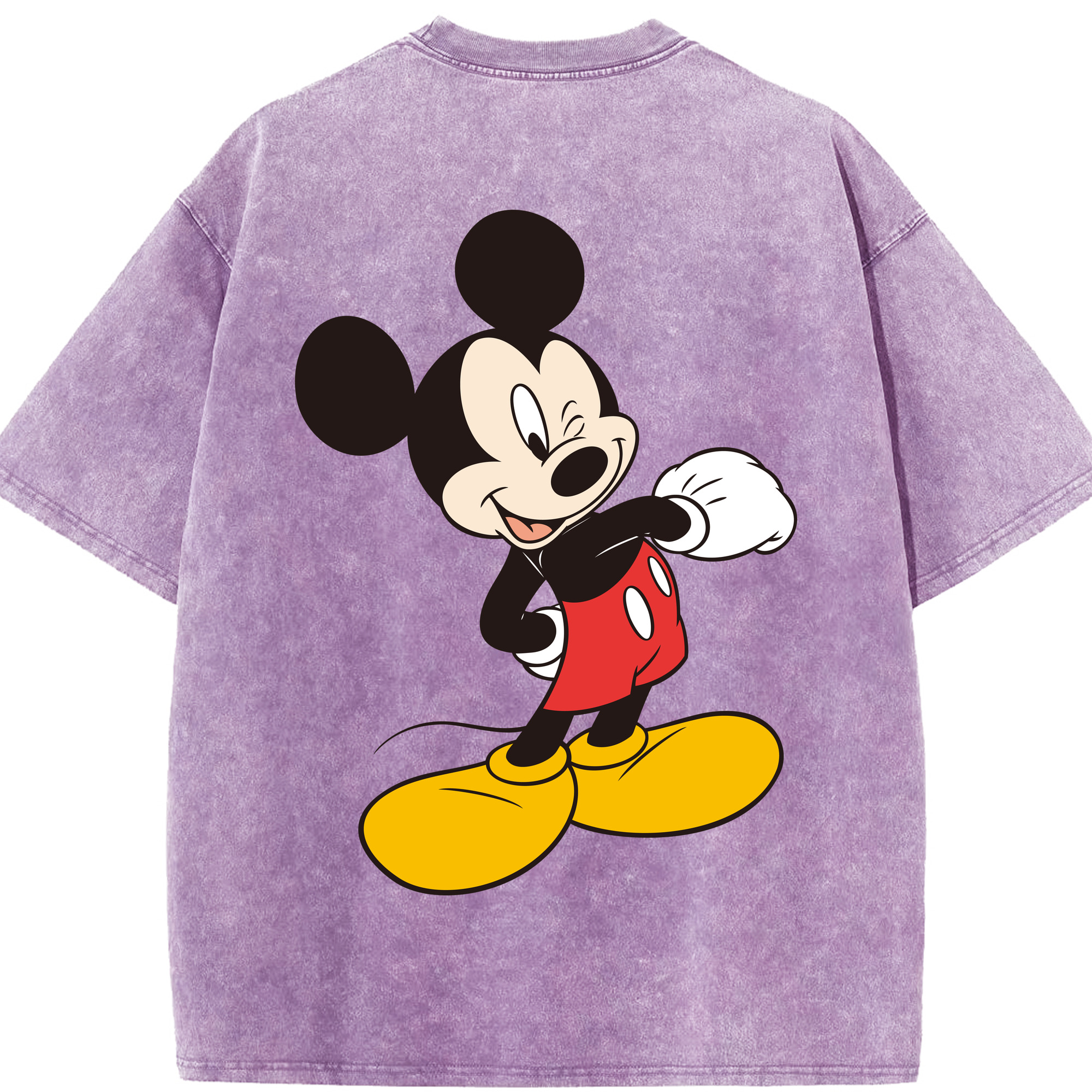 （画像用） ミッキーマウス Mickey Mouse 綿100% ヴィンテージ風 半袖Tシャツ（背面プリント）