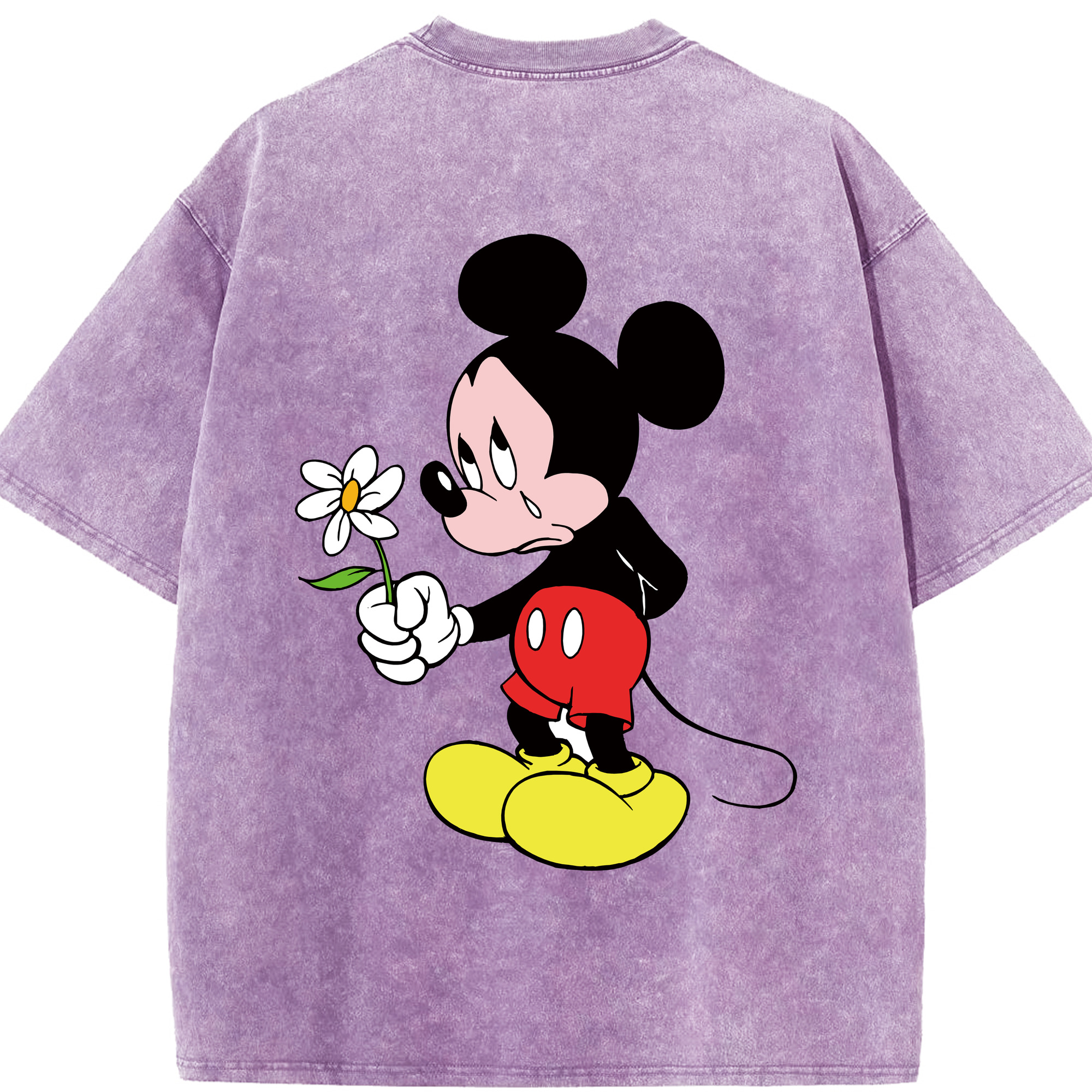 （画像用） ミッキーマウス Mickey Mouse 綿100% ヴィンテージ風 半袖Tシャツ（背面プリント）