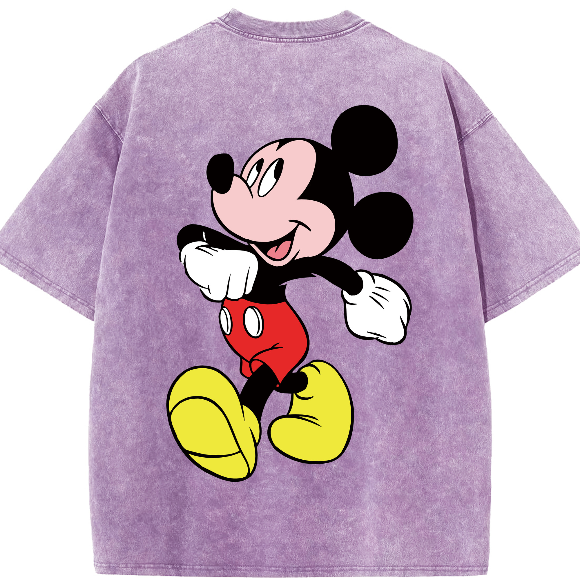 （画像用） ミッキーマウス Mickey Mouse 綿100% ヴィンテージ風 半袖Tシャツ（背面プリント）