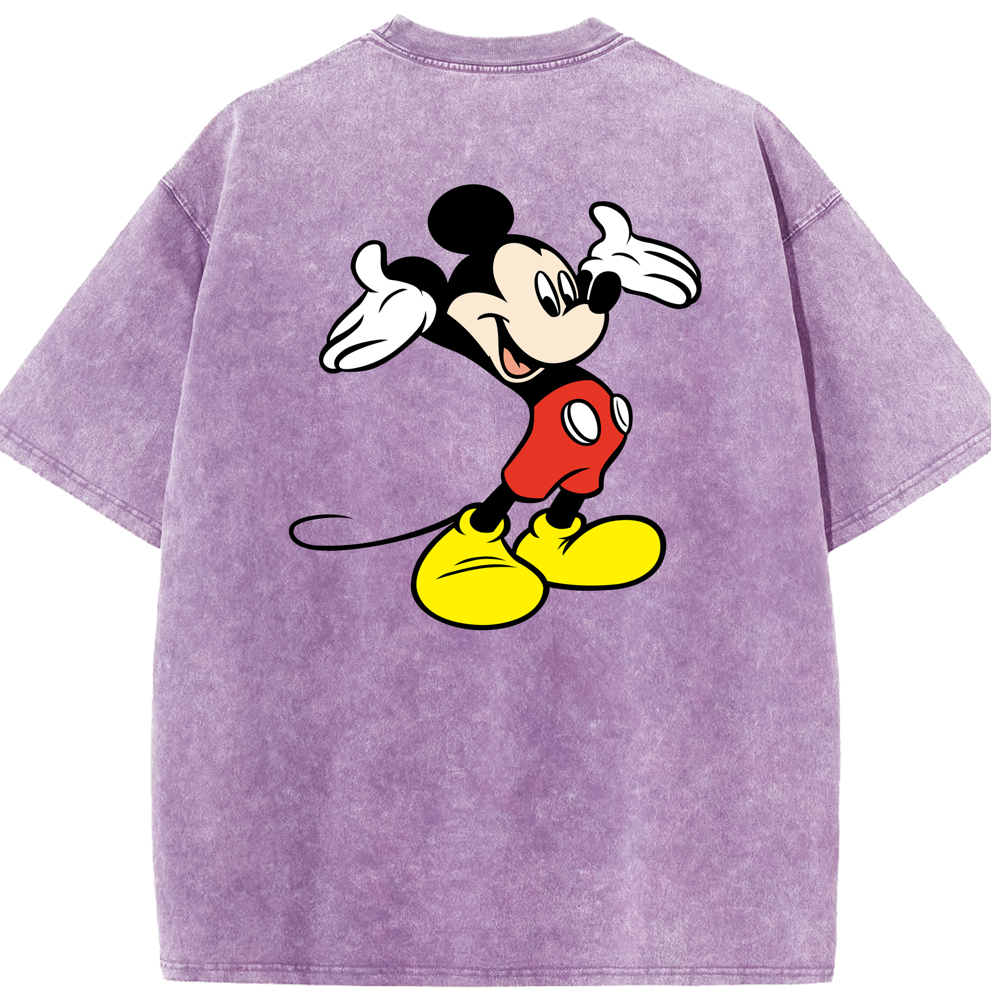 （画像用） ミッキーマウス Mickey Mouse 綿100% ヴィンテージ風 半袖Tシャツ（背面プリント）