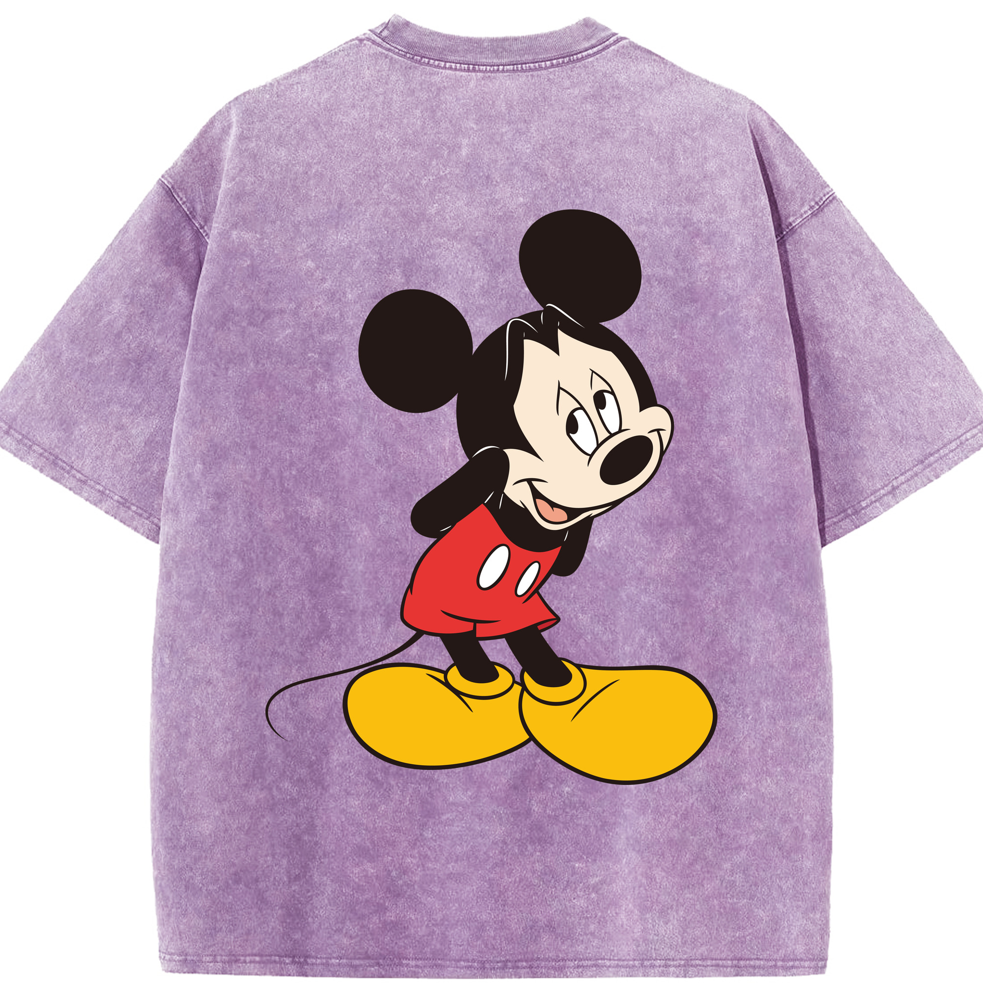 （画像用） ミッキーマウス Mickey Mouse 綿100% ヴィンテージ風 半袖Tシャツ（背面プリント）