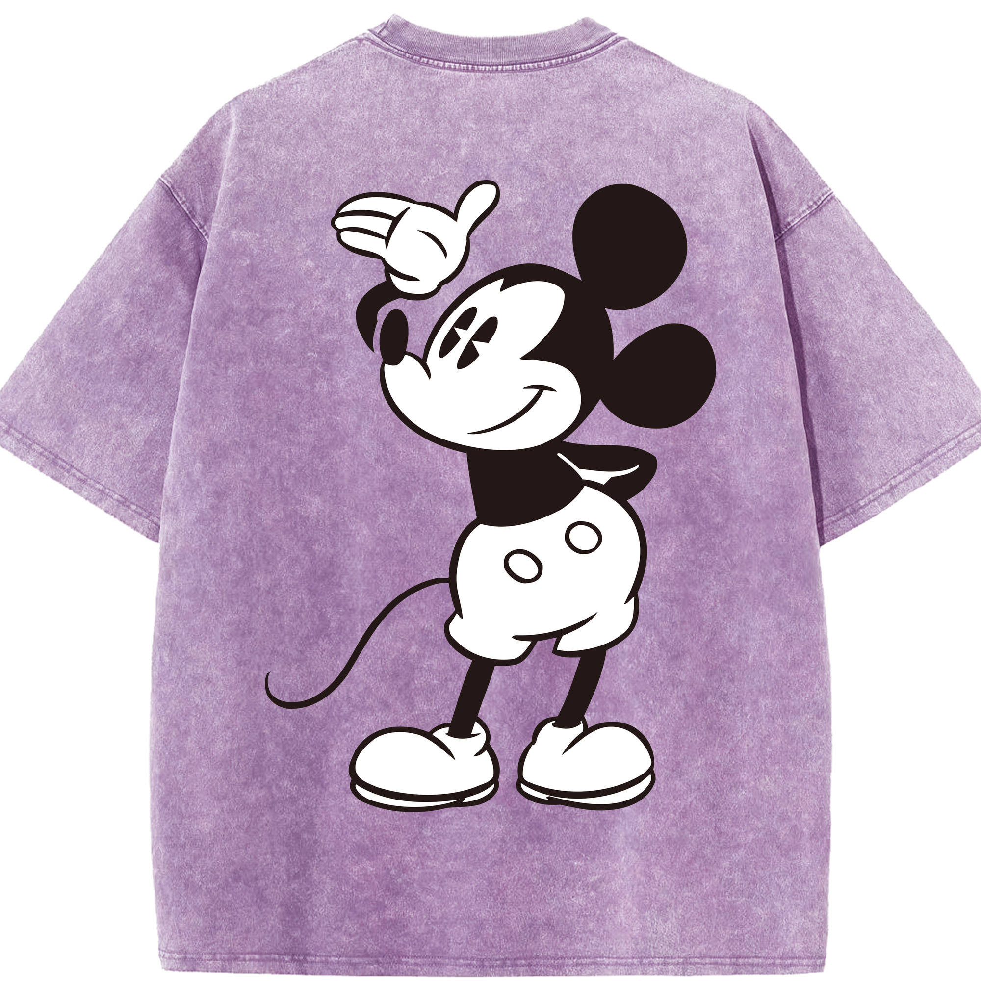（画像用） ミッキーマウス Mickey Mouse 綿100% ヴィンテージ風 半袖Tシャツ（背面プリント）