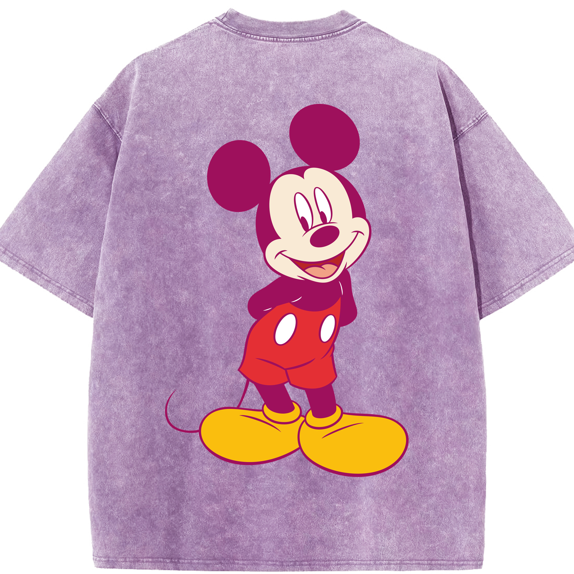 （画像用） ミッキーマウス Mickey Mouse 綿100% ヴィンテージ風 半袖Tシャツ（背面プリント）