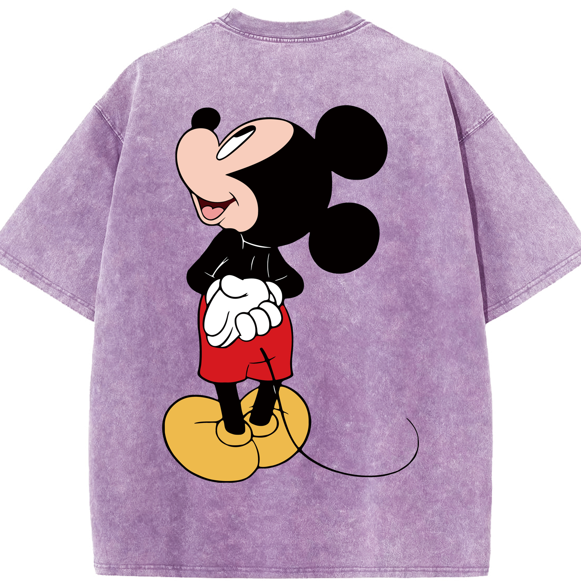 （画像用） ミッキーマウス Mickey Mouse 綿100% ヴィンテージ風 半袖Tシャツ（背面プリント）