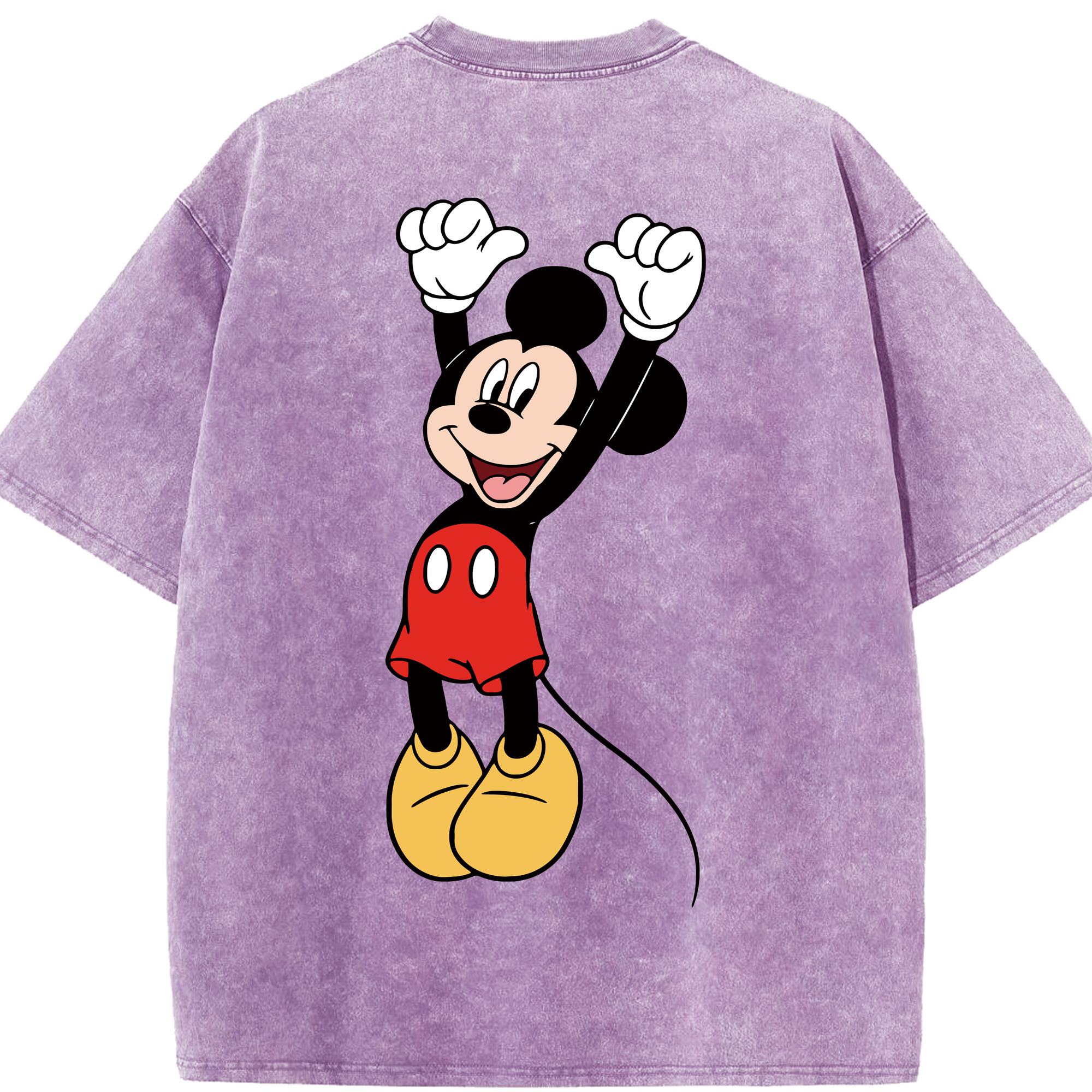 （画像用） ミッキーマウス Mickey Mouse 綿100% ヴィンテージ風 半袖Tシャツ（背面プリント）