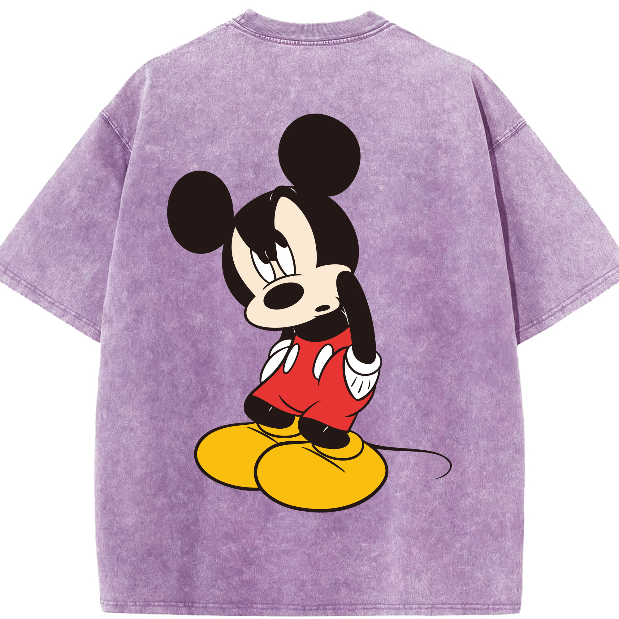 （画像用） ミッキーマウス Mickey Mouse 綿100% ヴィンテージ風 半袖Tシャツ（背面プリント）