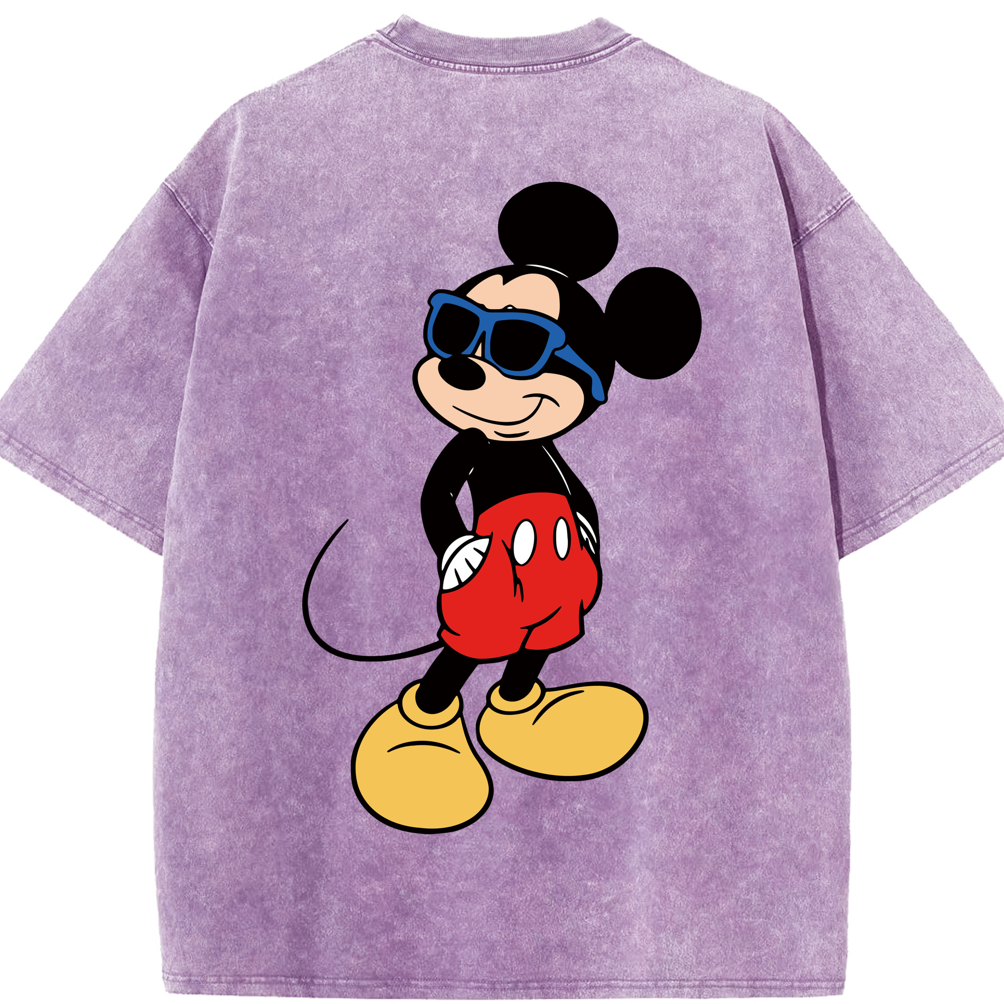 （画像用） ミッキーマウス Mickey Mouse 綿100% ヴィンテージ風 半袖Tシャツ（背面プリント）